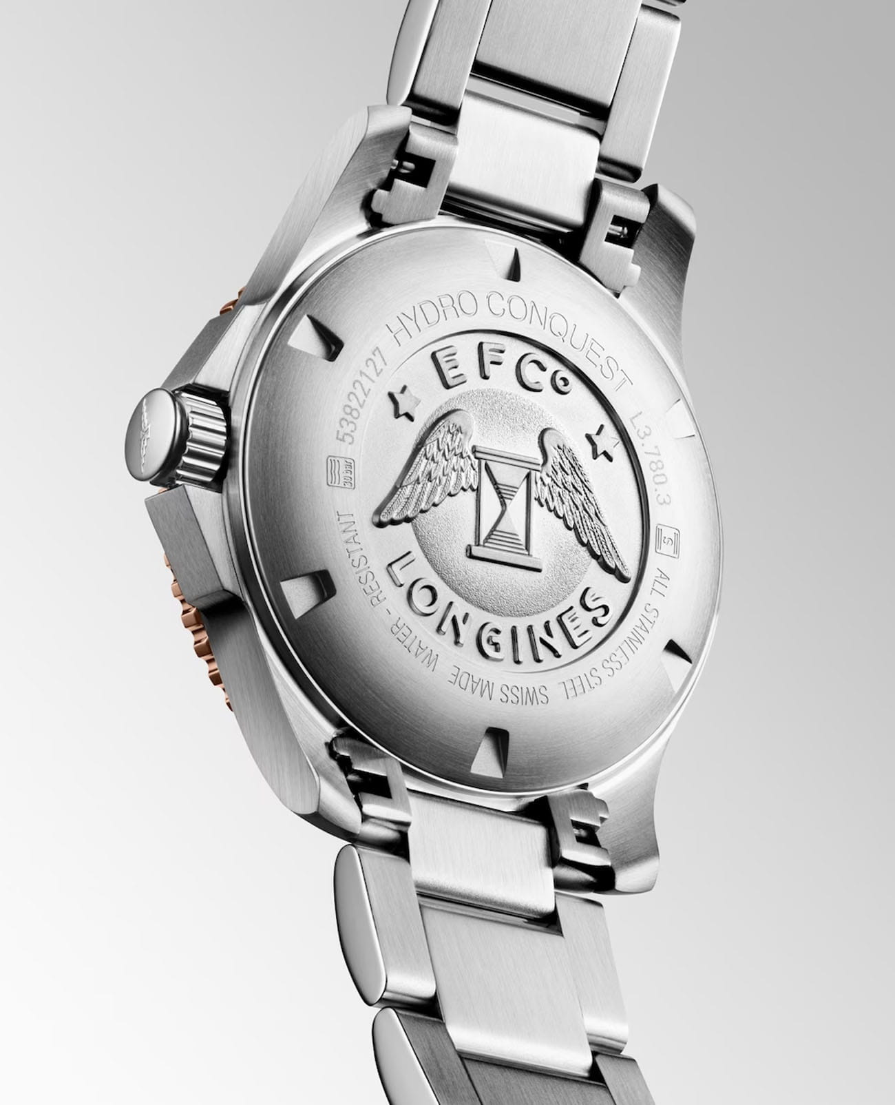 Longines Longines HydroConquest L3.780.3.78.6, hydroconquest швейцария мужские часы на браслете нержавеющая сталь боковой вид