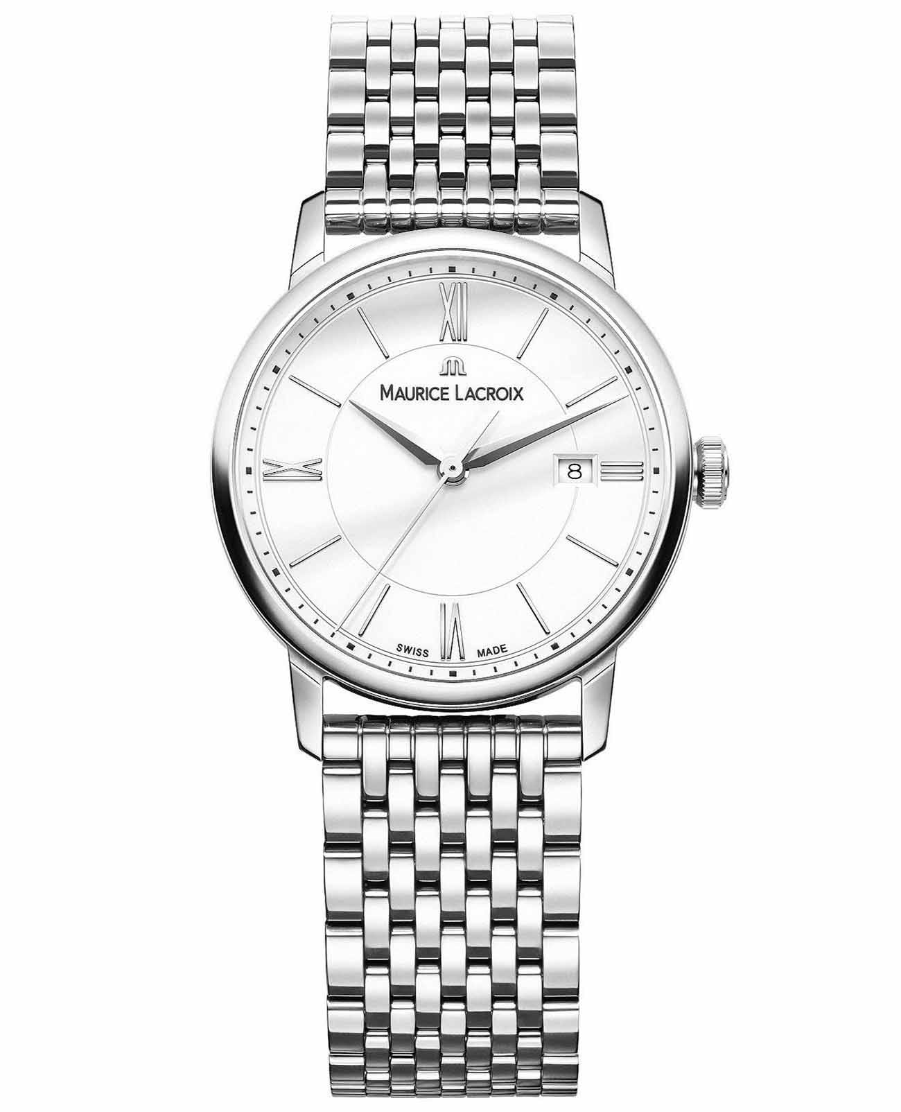 Maurice Lacroix Maurice Lacroix Eliros EL1094-SS002-110-1  EL1094-SS002-110-1 кварцевые женские часы белый циферблат, браслет нержавеющая сталь — вид спереди