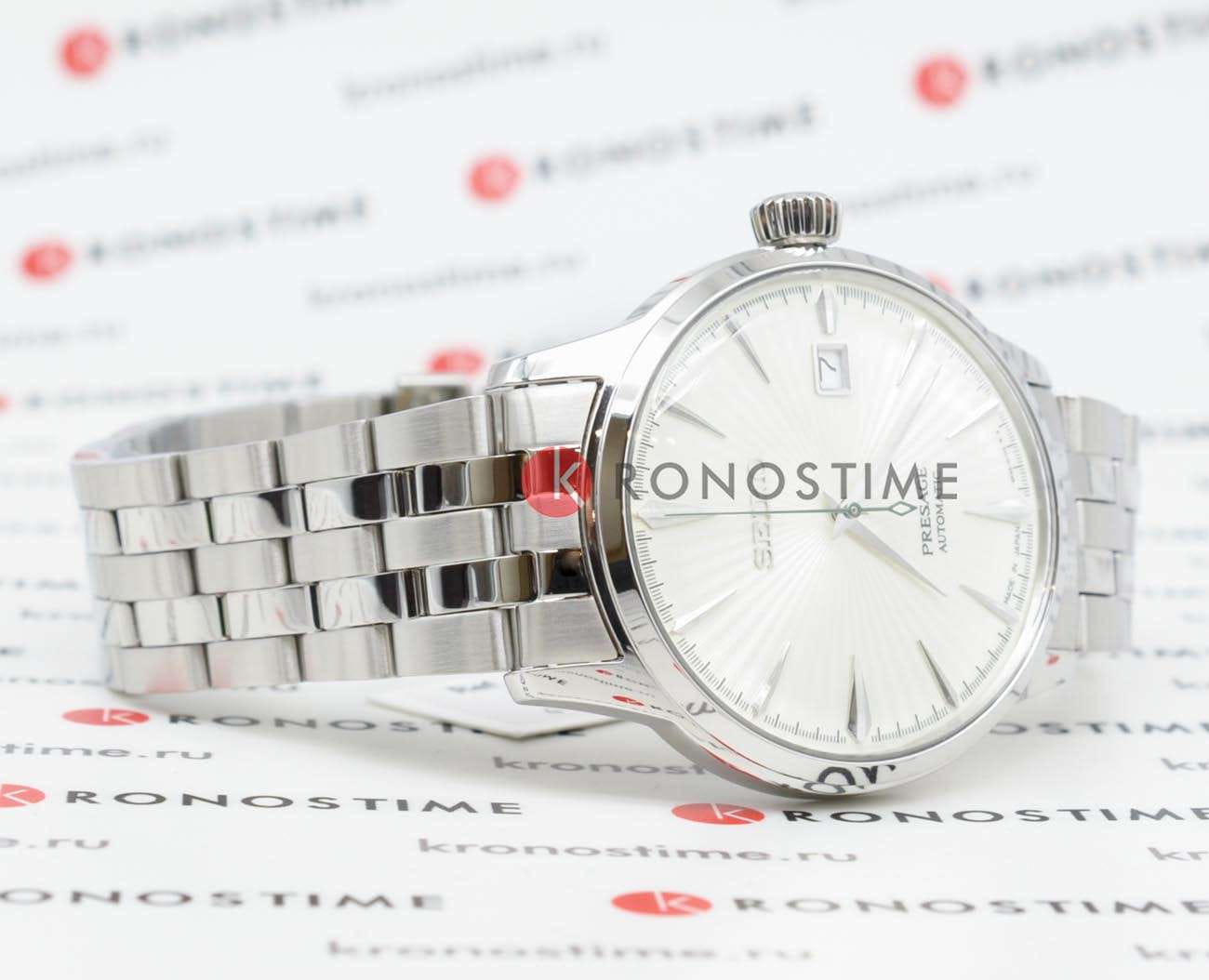 Seiko Seiko Presage SRPG23J1 мужские часы серебристый циферблат на запястье