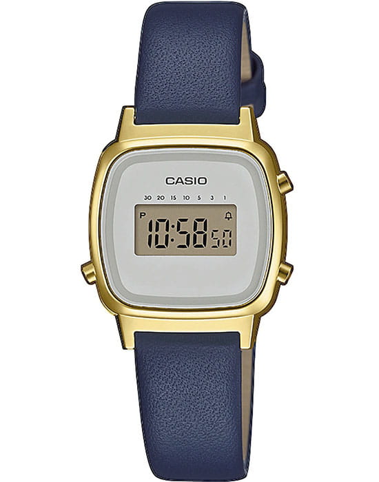 Casio Casio Collection LA670WEFL-2EF  LA670WEFL-2EF кварцевые женские часы бежевый циферблат, браслет кожаный — вид спереди