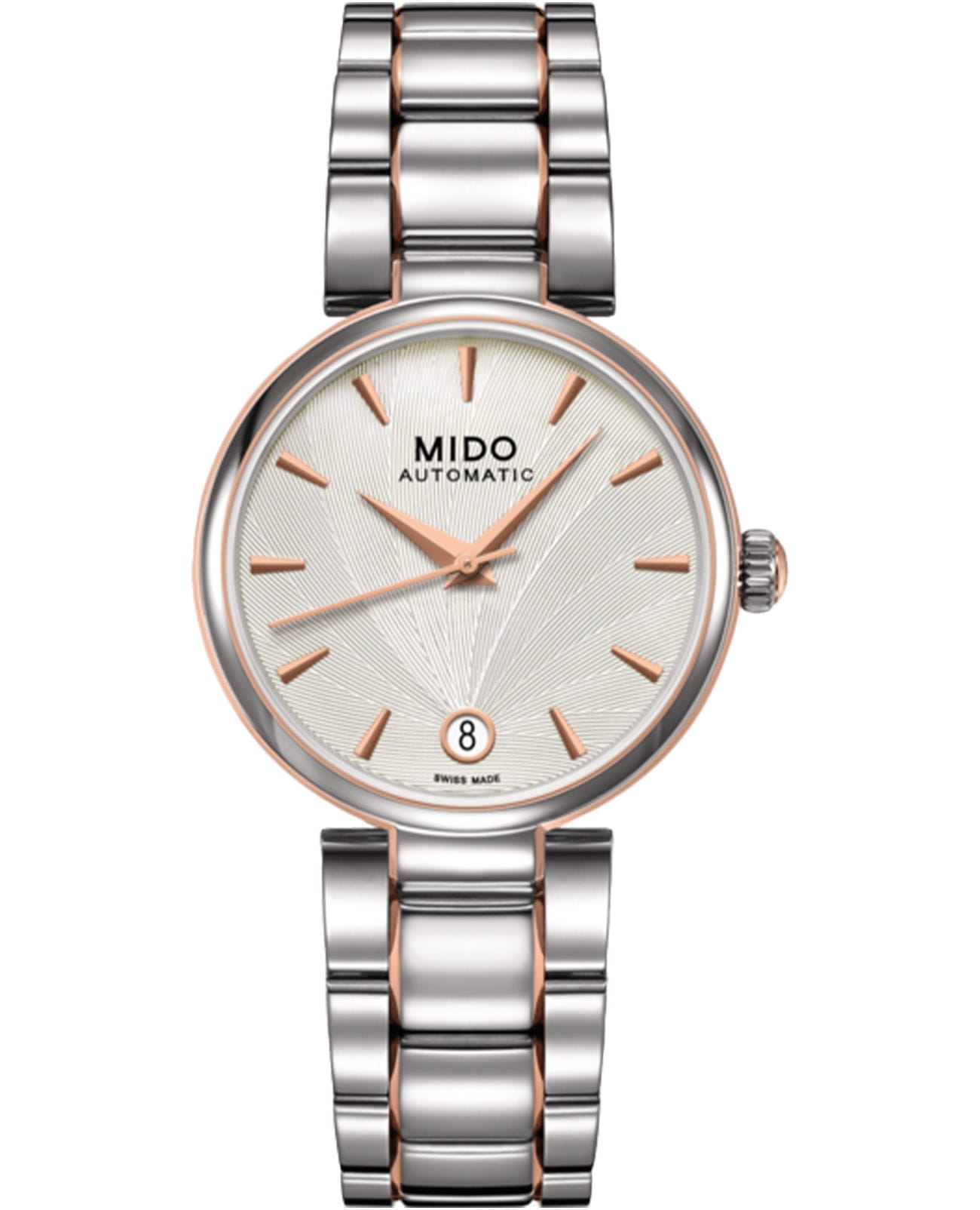 Mido Mido Baroncelli M022.207.22.031.11  M0222072203111 механические женские часы  циферблат, браслет нержавеющая сталь — вид спереди