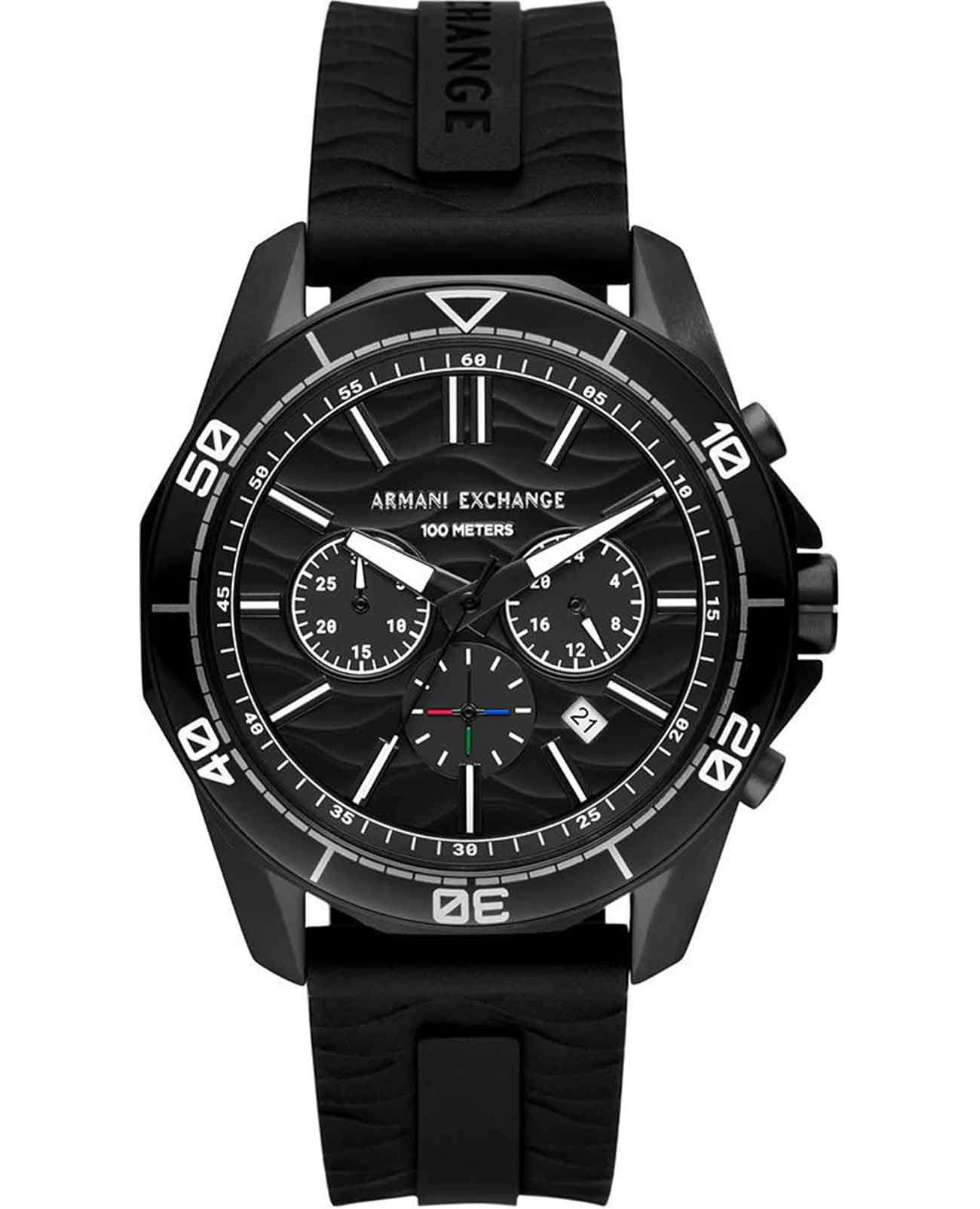 Armani Exchange Armani Exchange Spencer AX1961  AX1961 кварцевые мужские часы черный циферблат, браслет силикон — вид спереди