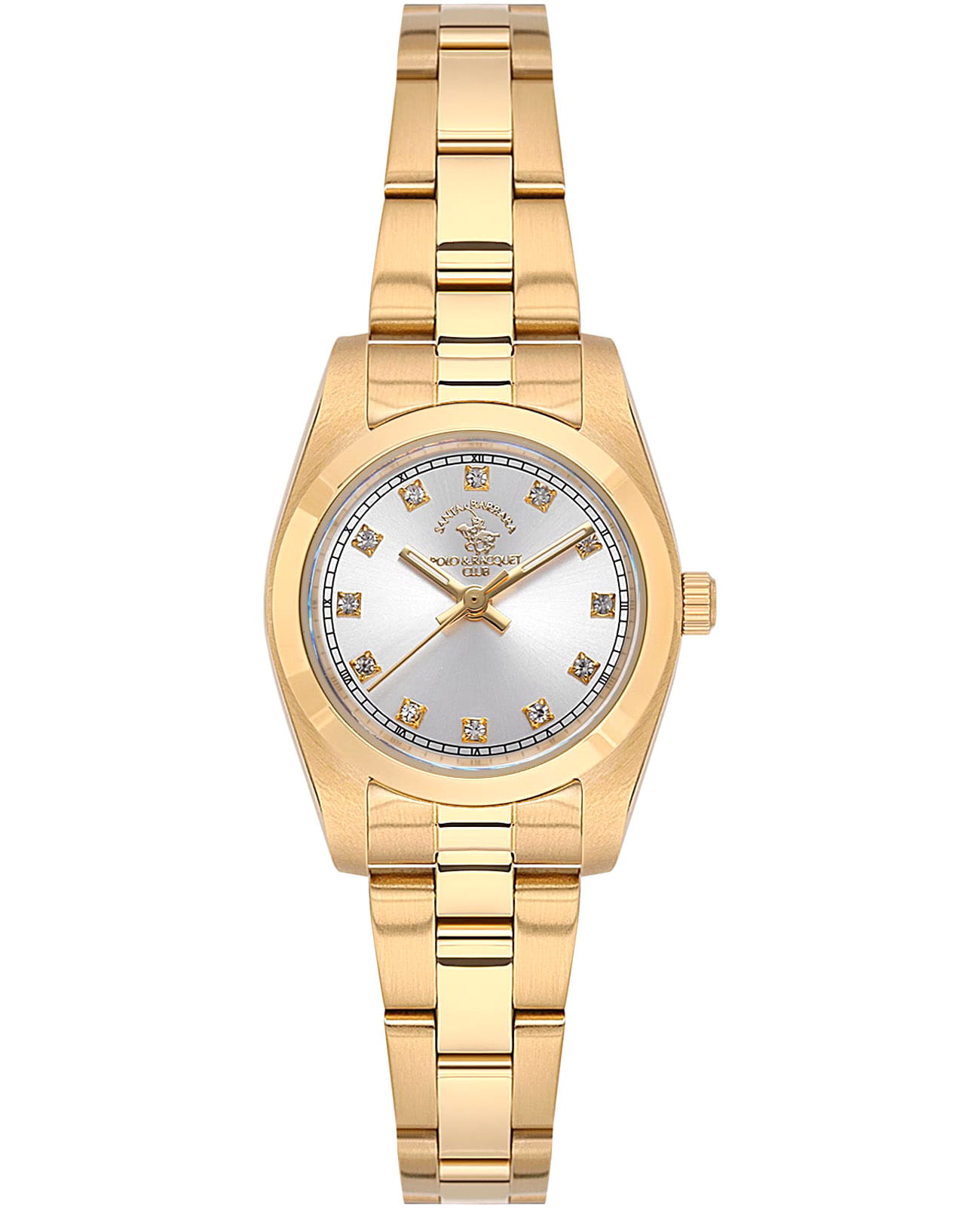 Santa Barbara Polo & Racquet Club Santa Barbara Polo & Racquet Club Unique SB.4.10012-4  SB.4.10012-4 кварцевые женские часы серебристый циферблат, браслет нержавеющая сталь с ip-покрытием — вид спереди