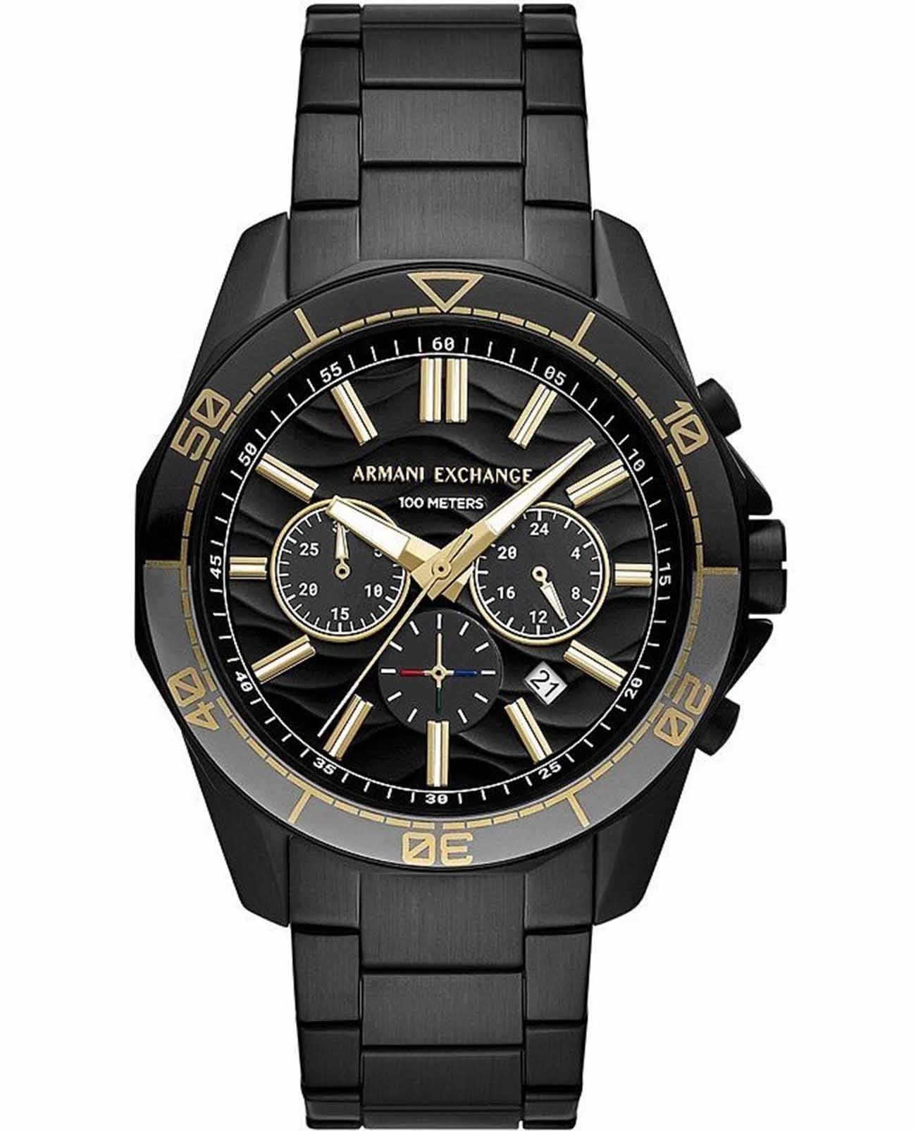 Armani Exchange Armani Exchange Spencer AX1963  AX1963 кварцевые мужские часы черный циферблат, браслет нержавеющая сталь с ip-покрытием — вид спереди