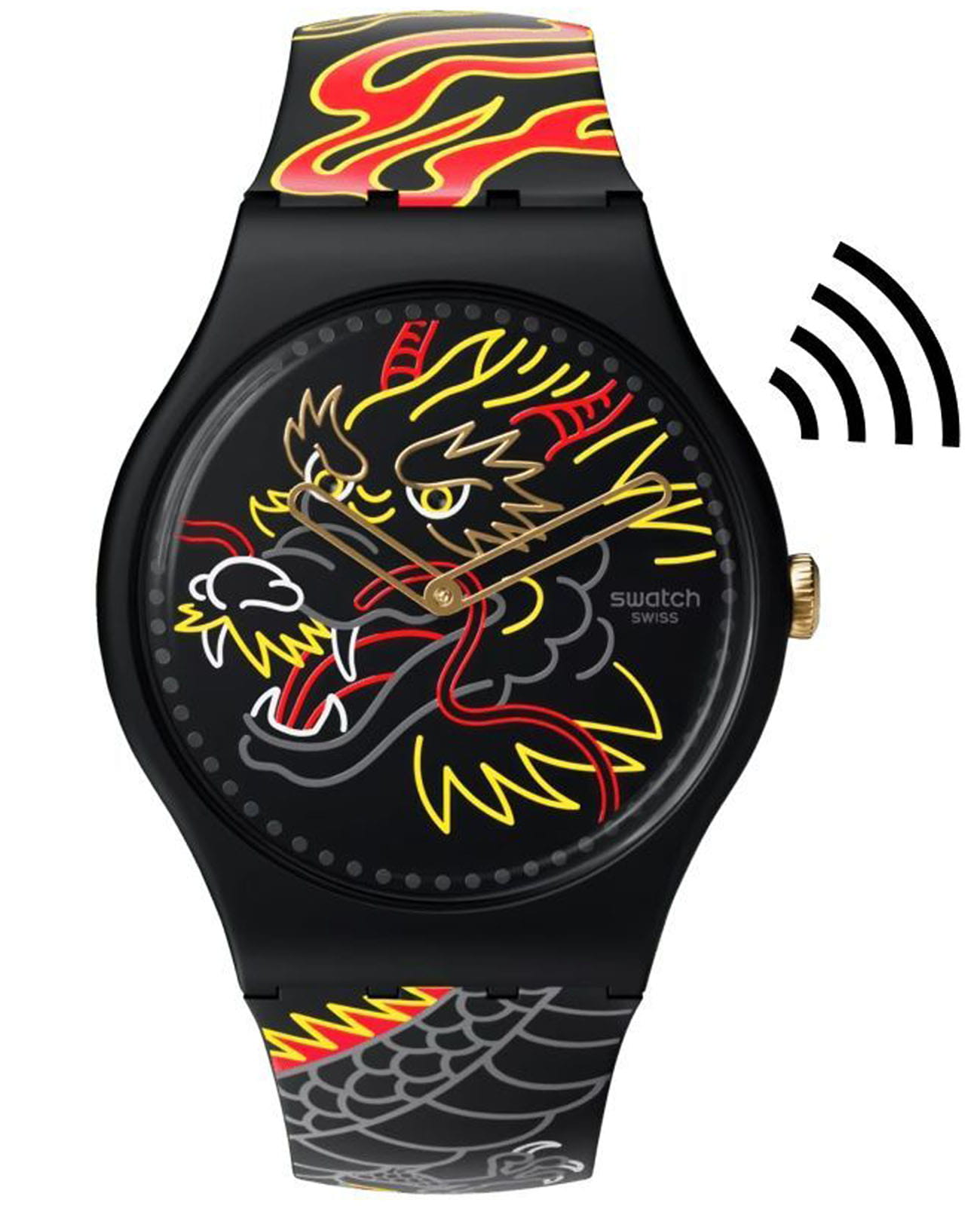 Swatch Swatch New Gent Biosourced Swatch Pay! SO29Z137-5300  SO29Z137-5300 кварцевые мужские часы цветной циферблат, браслет силикон — вид спереди