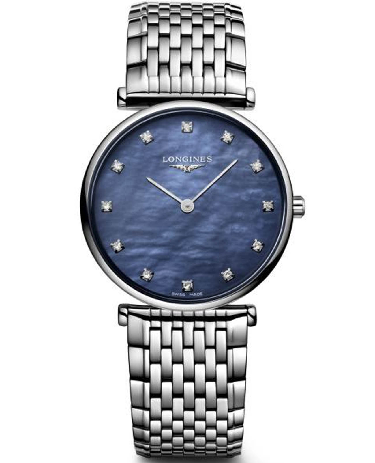 Longines Longines La Grande Classique L4.512.4.81.6  L45124816 кварцевые женские часы перламутровый циферблат, браслет нержавеющая сталь — вид спереди