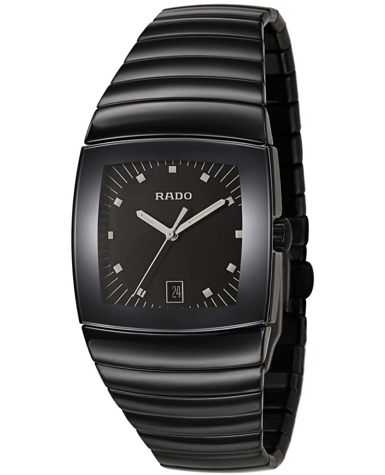 Rado Rado Sintra R13723162  R13723162 кварцевые мужские часы черный циферблат, браслет керамика — вид спереди
