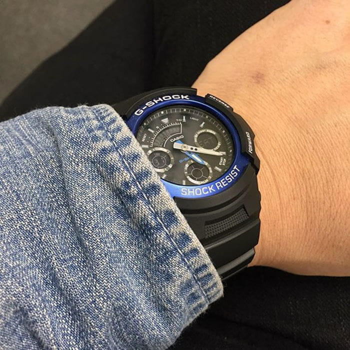 Casio AW-591-2A мужские часы застежка крупным планом