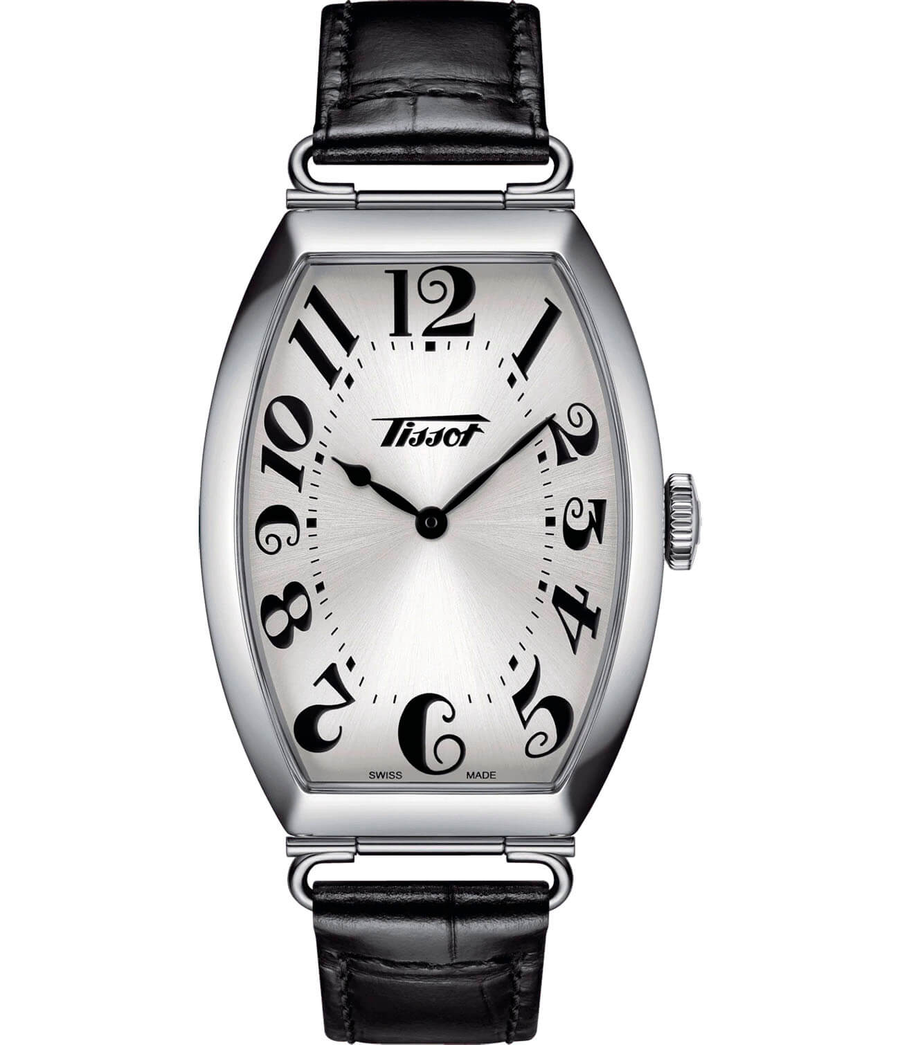 Tissot Tissot Heritage Porto T128.509.16.032.00  T1285091603200 кварцевые мужские часы серебристый циферблат, браслет кожаный — вид спереди