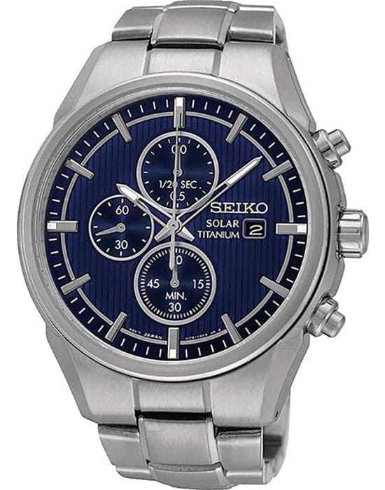 Seiko Seiko Conceptual Series Sports SSC365P1  SSC365P1 кварцевые мужские часы синий циферблат, браслет титановый — вид спереди