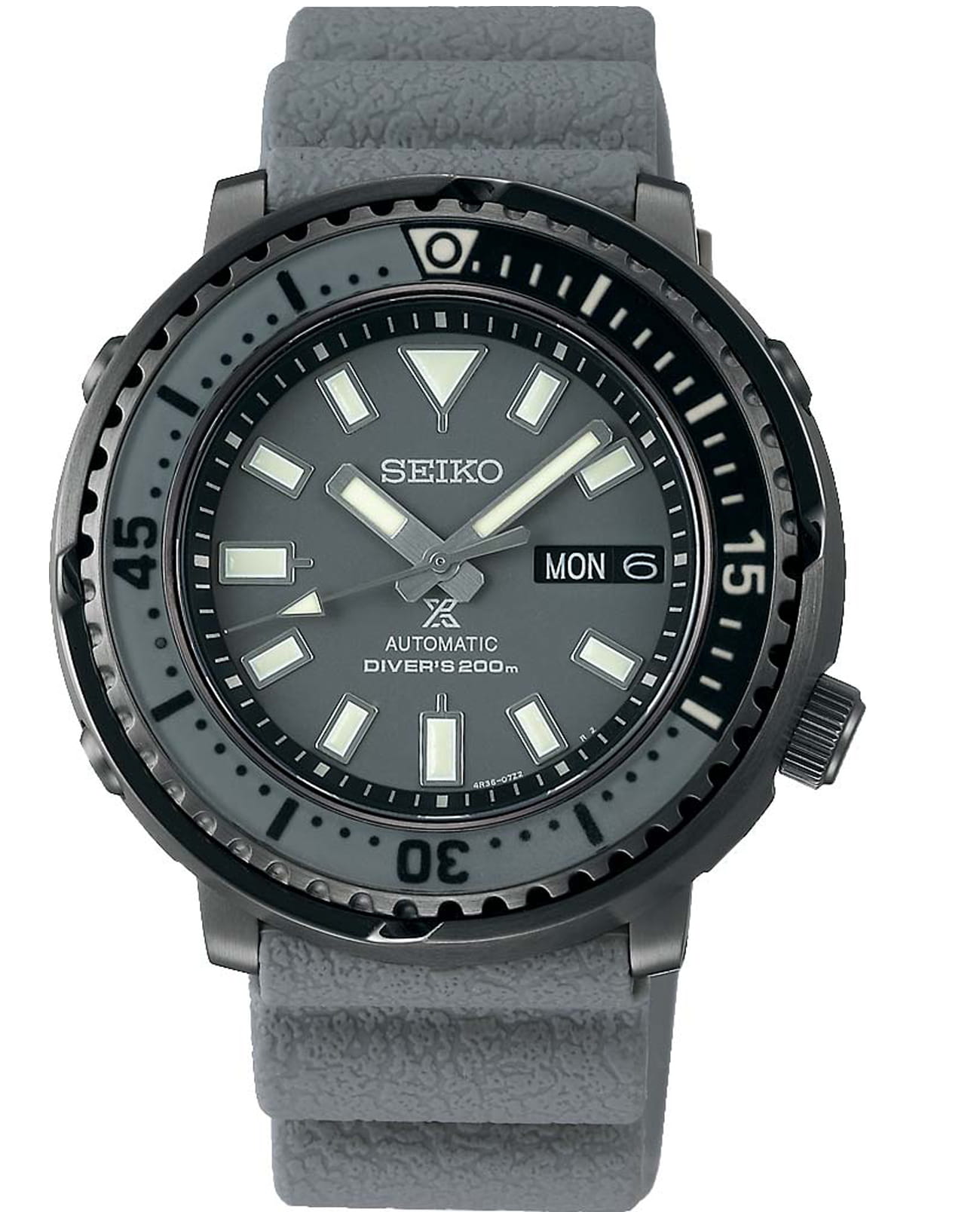 Seiko Seiko Prospex SRPE31K1S  SRPE31K1S механические мужские часы серый циферблат, браслет полимер — вид спереди