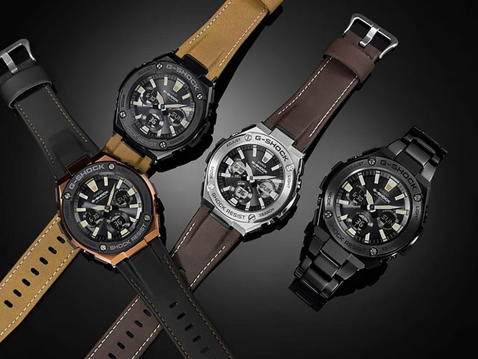 Casio Casio G-Shock GST-W130L-1A GST G-Steel — детали корпуса и кожаный