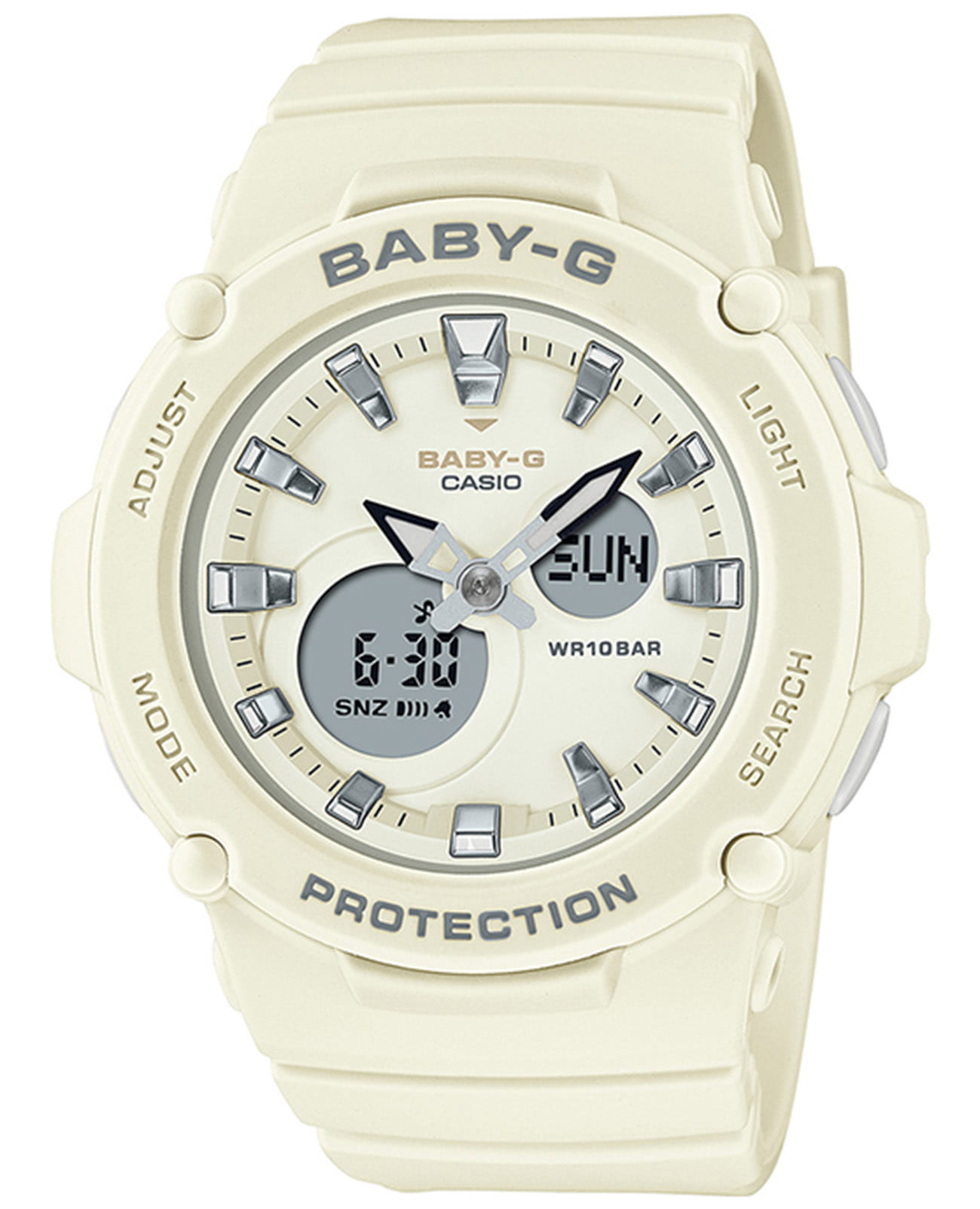 Casio Casio Baby-G BGA-275-7A  BGA-275-7A кварцевые женские часы белый циферблат, браслет пластик — вид спереди