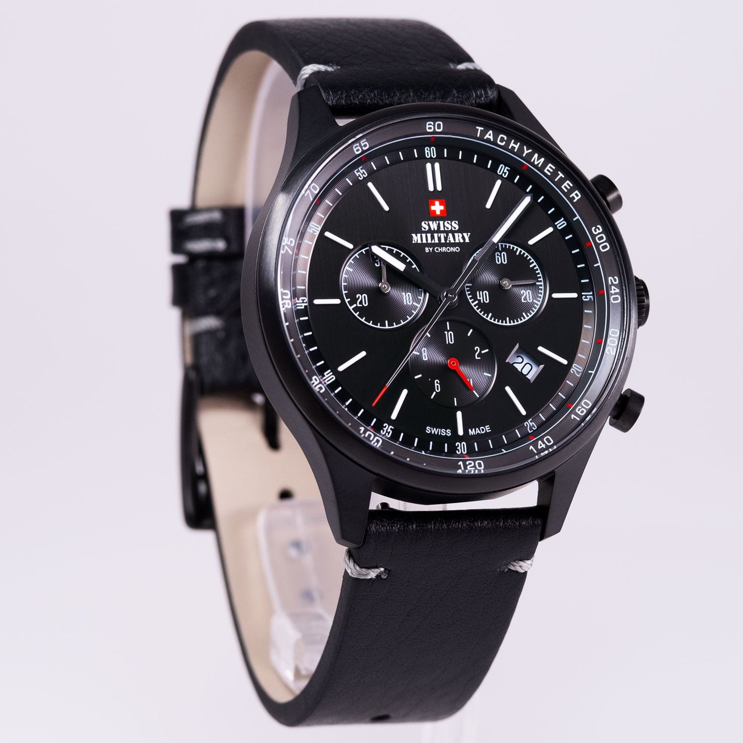 Swiss Military by Chrono Swiss Military by Chrono SM34081.10 кварцевые мужские часы часы крупный план черный циферблата