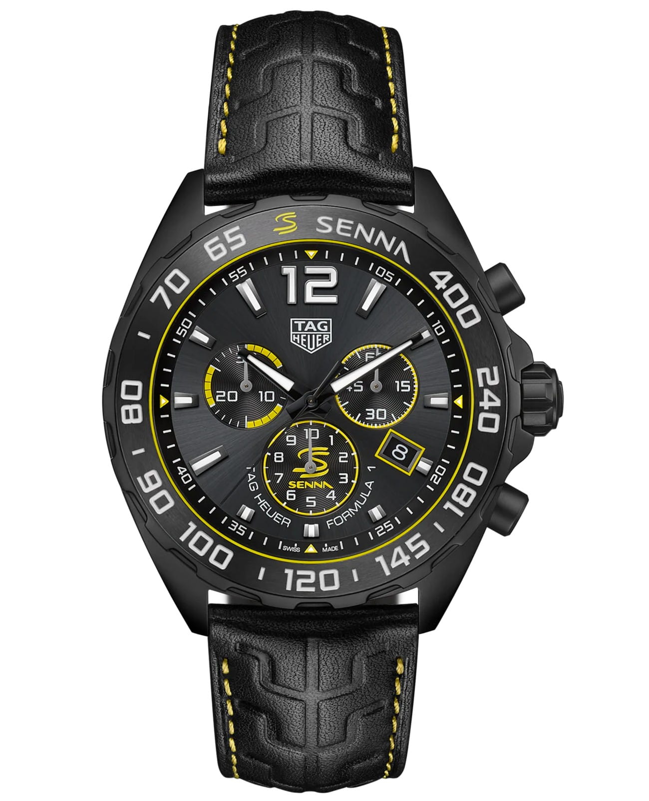 TAG Heuer TAG Heuer Formula 1 CAZ101AJ.FC6487  CAZ101AJ.FC6487 кварцевые мужские часы черный циферблат, браслет кожаный — вид спереди