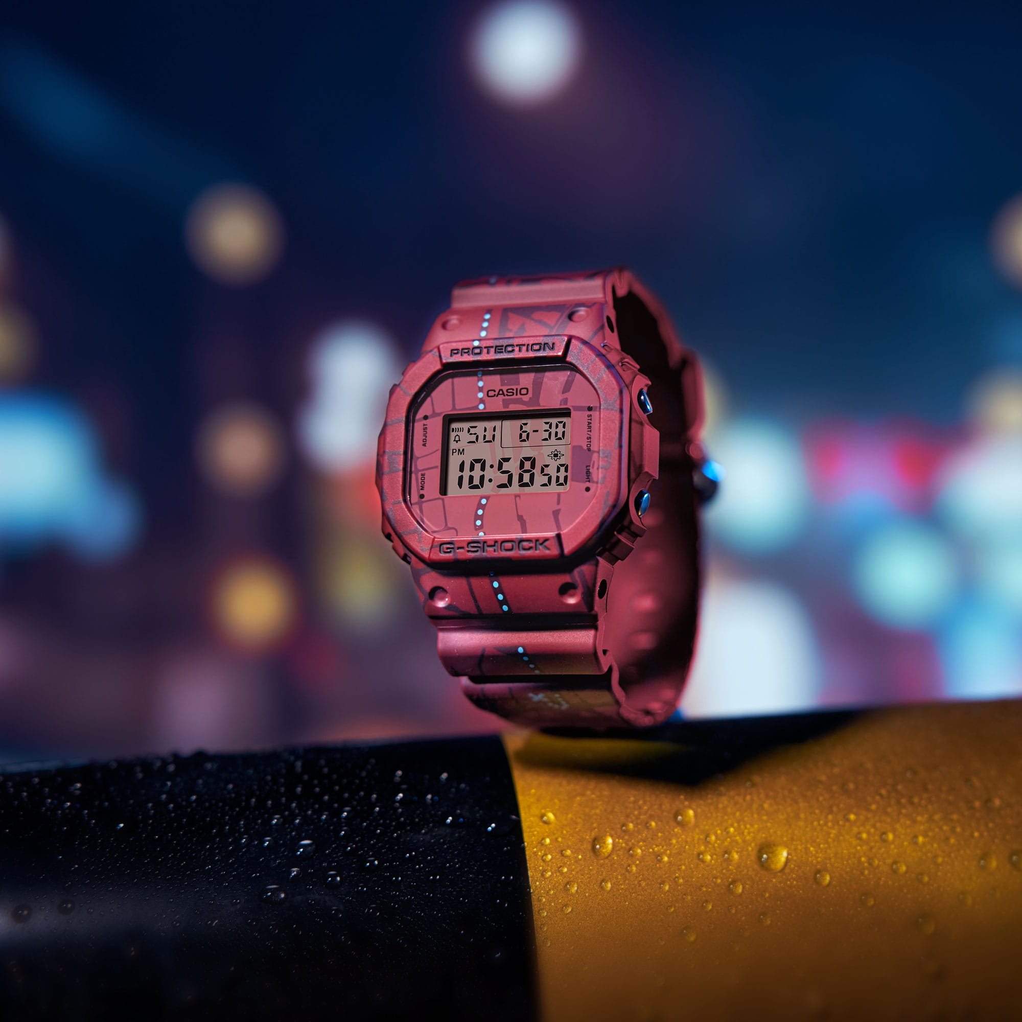 Casio Casio G-Shock DW-5600SBY-4DR (DW-5600SBY-4) мужские часы красный циферблат на запястье