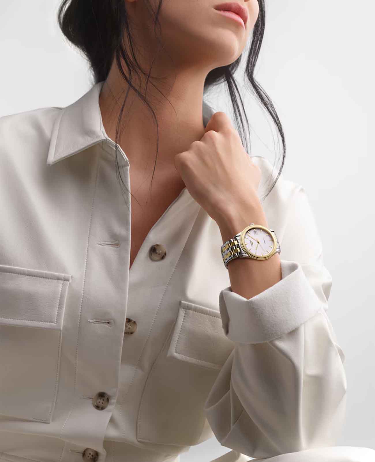 Оригинальные часы Longines Longines Flagship L4.974.3.22.7 механические калибр механизма l888 общий вид