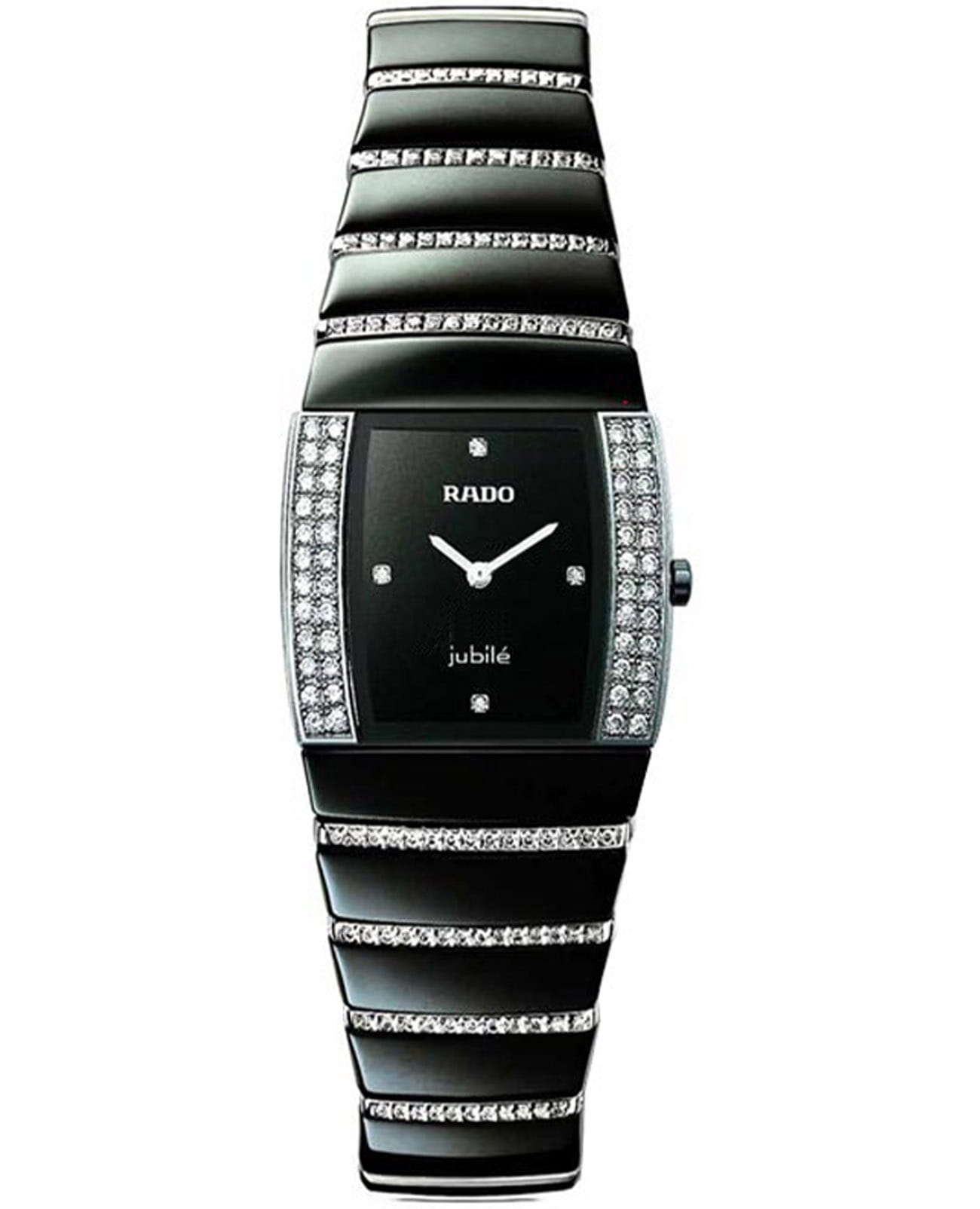 Rado Rado Sintra R13618719  R13618719 кварцевые мужские часы черный циферблат, браслет керамика — вид спереди