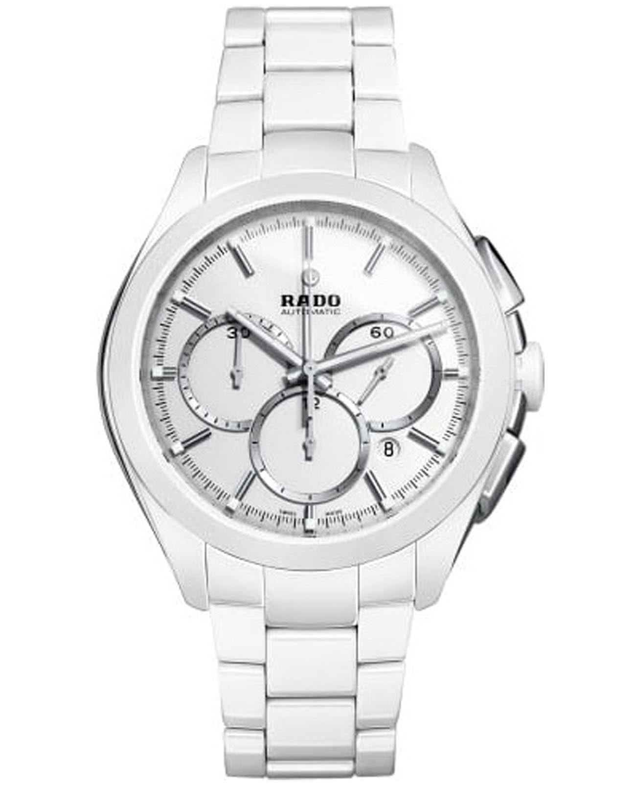 Rado Rado HyperChrome Automatic Chronograph R32274012 Automatic R32274012 механические мужские часы белый циферблат, браслет высокотехнологичная керамика — вид спереди