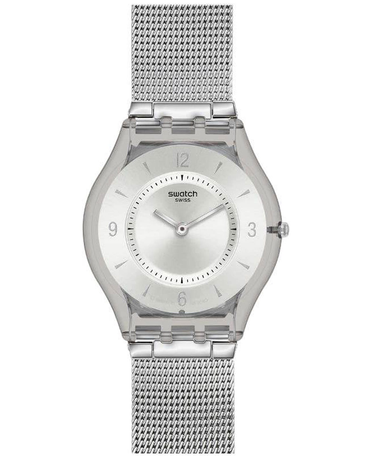 Swatch Swatch Skin SFM118M  SFM118M кварцевые женские часы серебристый циферблат, браслет нержавеющая сталь — вид спереди