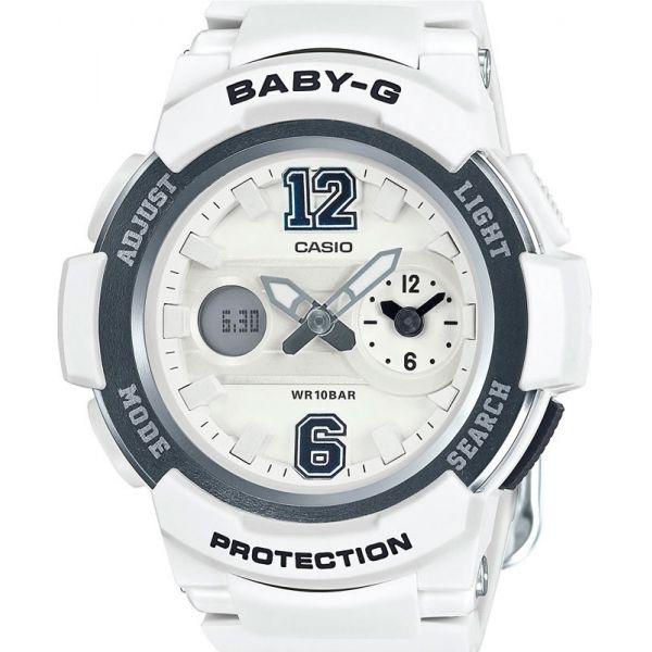 Casio Casio Baby-G BGA-210-7B1  BGA-210-7B1 кварцевые женские часы белый циферблат, браслет пластик — вид спереди