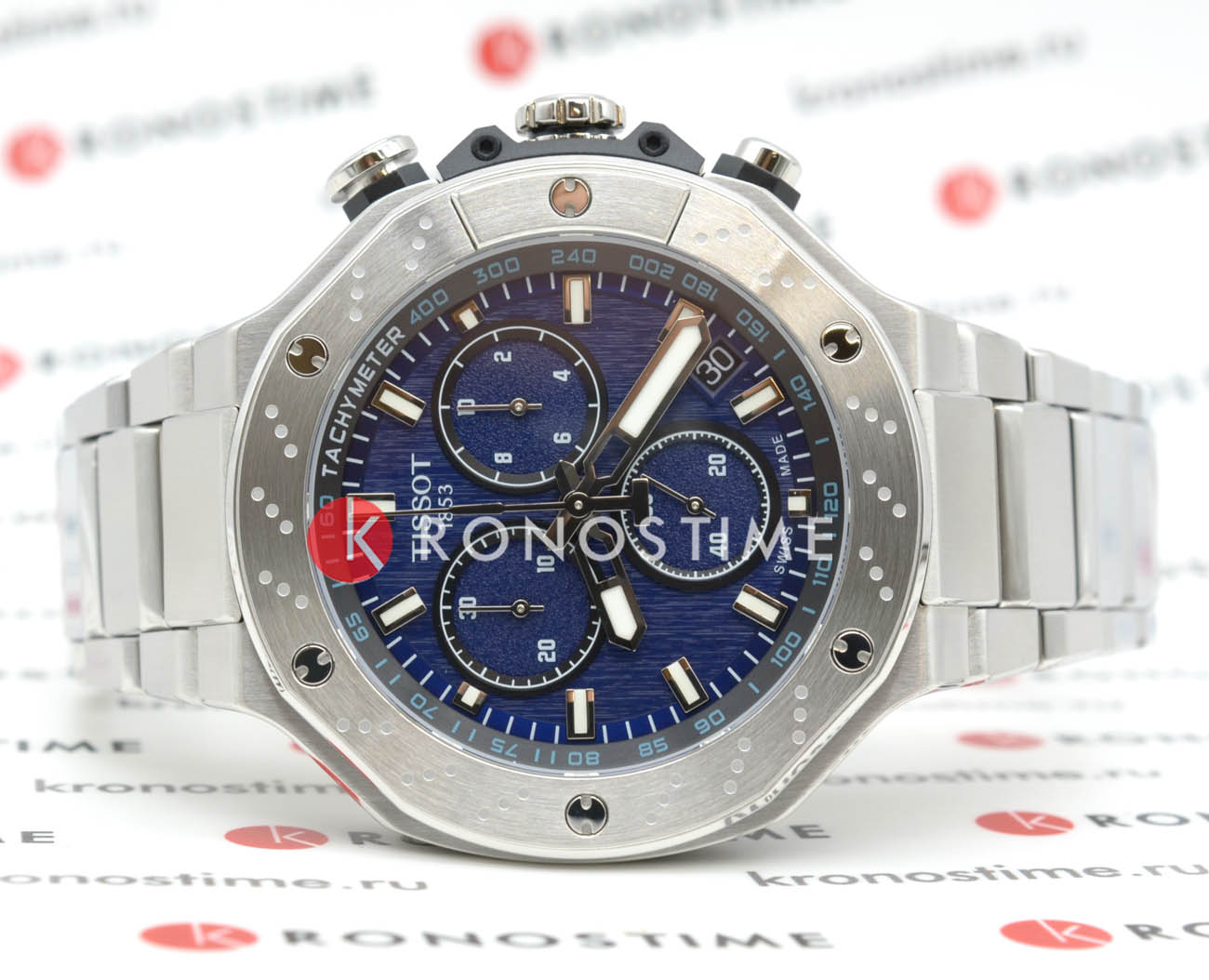 Tissot Tissot T-Race Chronograph 2022 T141.417.11.041.00 кварцевые мужские часы часы крупный план синий циферблата