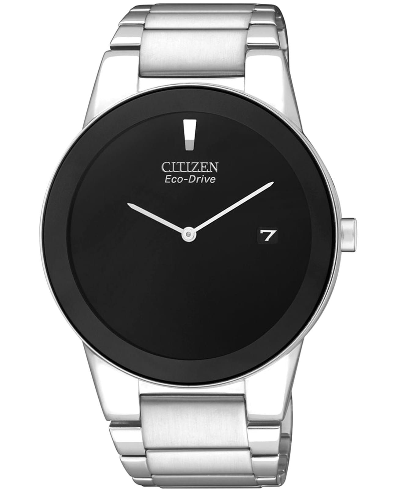 Citizen Citizen Eco-Drive Axiom AU1060-51E  AU1060-51E кварцевые мужские часы черный циферблат, браслет нержавеющая сталь — вид спереди