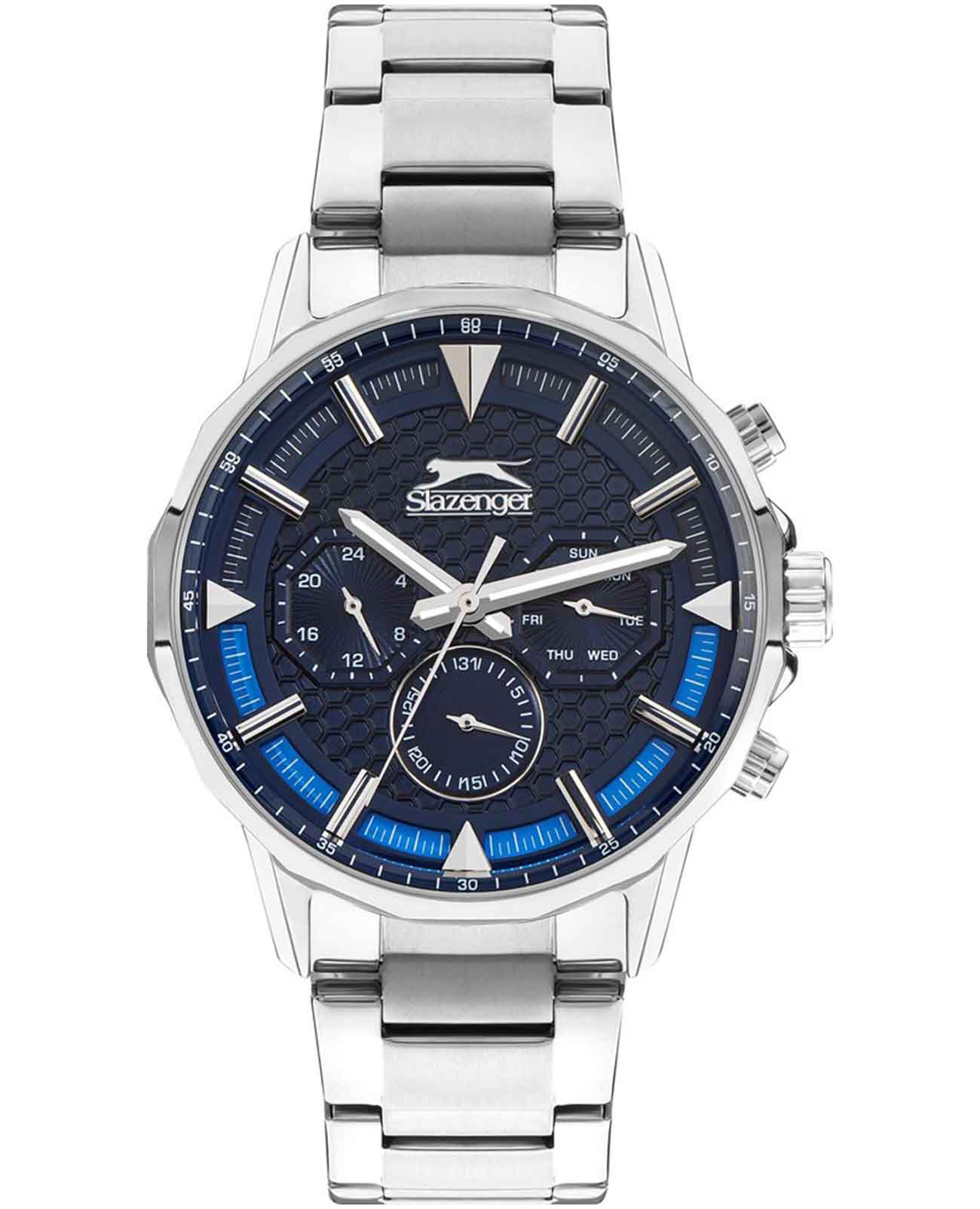 Slazenger Slazenger SL.09.2216.2.04  SL.09.2216.2.04 кварцевые мужские часы синий циферблат, браслет нержавеющая сталь — вид спереди