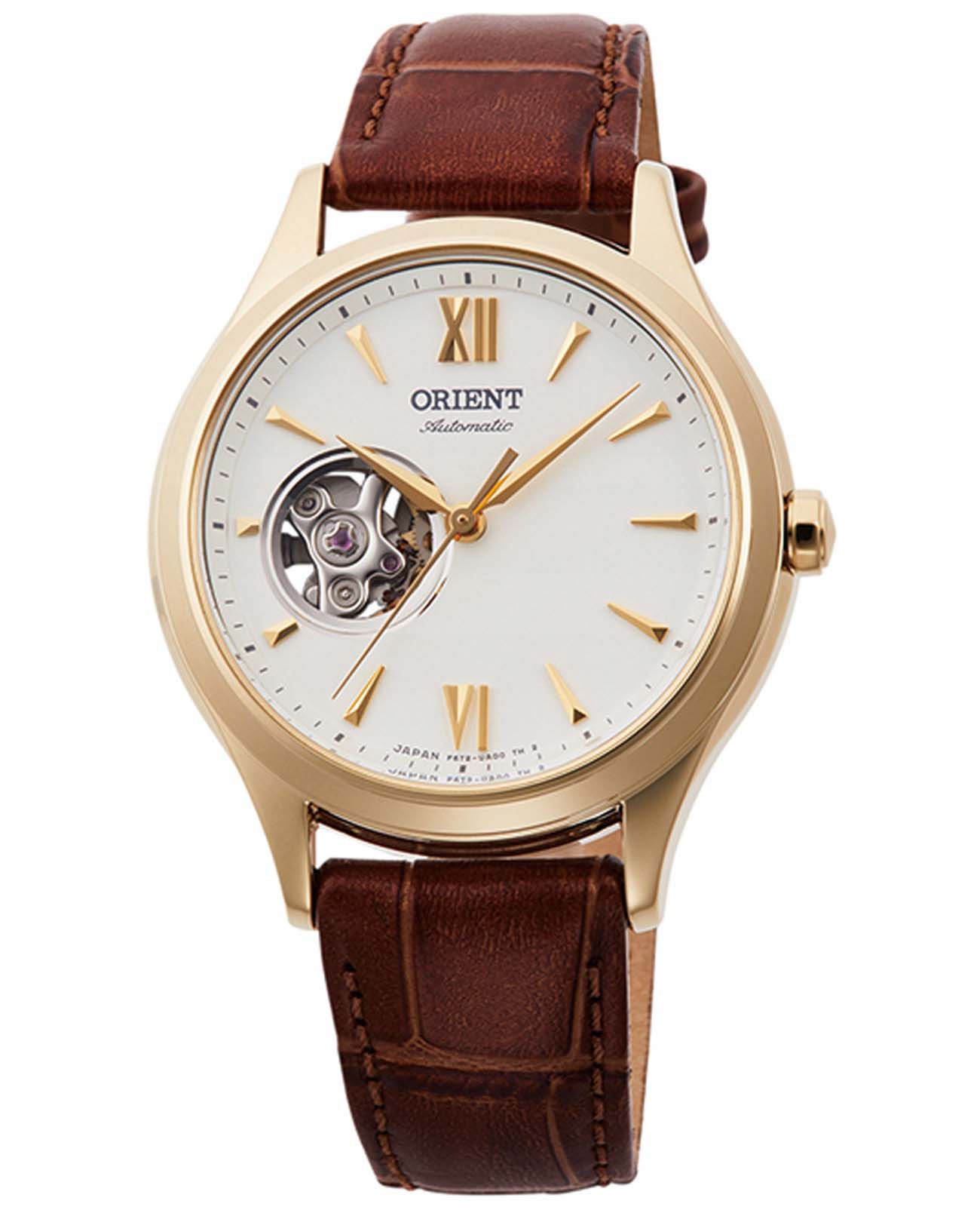 Orient Orient RA-AG0024S (RN-AG0024S)  RA-AG0024S механические женские часы белый циферблат, браслет кожаный — вид спереди