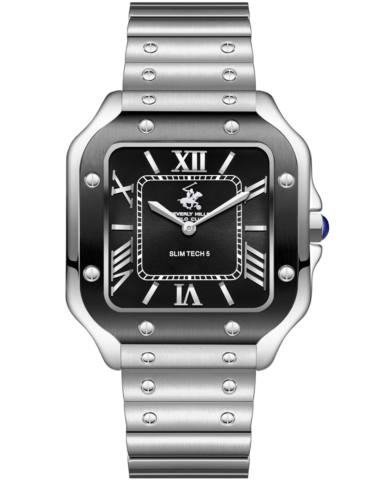 Beverly Hills Polo Club Beverly Hills Polo Club BP3729X.350  BP3729X.350 кварцевые мужские часы черный циферблат, браслет нержавеющая сталь — вид спереди
