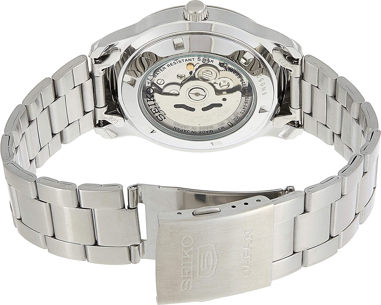 Оригинальные часы Seiko Seiko 5 Regular SNKP15J1 механические калибр механизма 7s26 общий вид