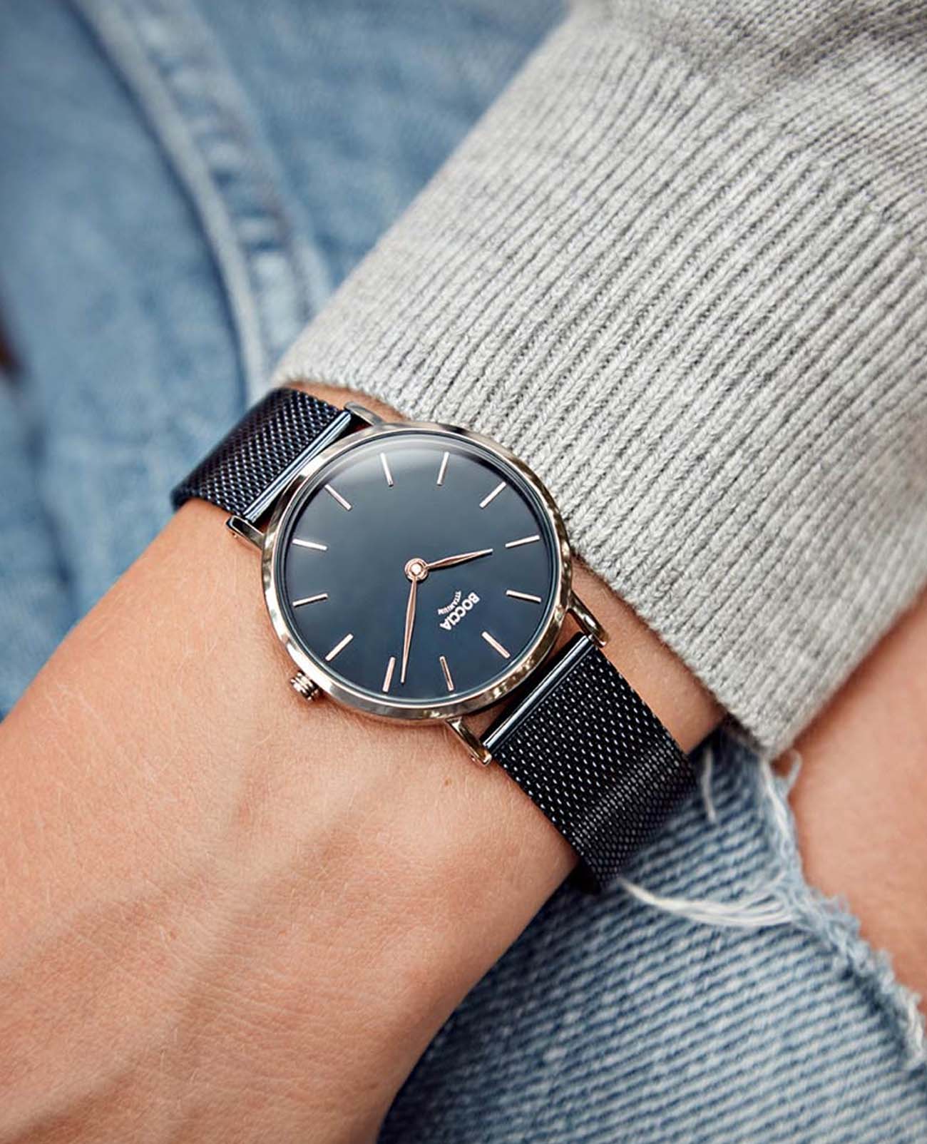 Boccia Titanium Boccia Titanium Circle-Oval 3281-07 , наручные женские часы фото под углом