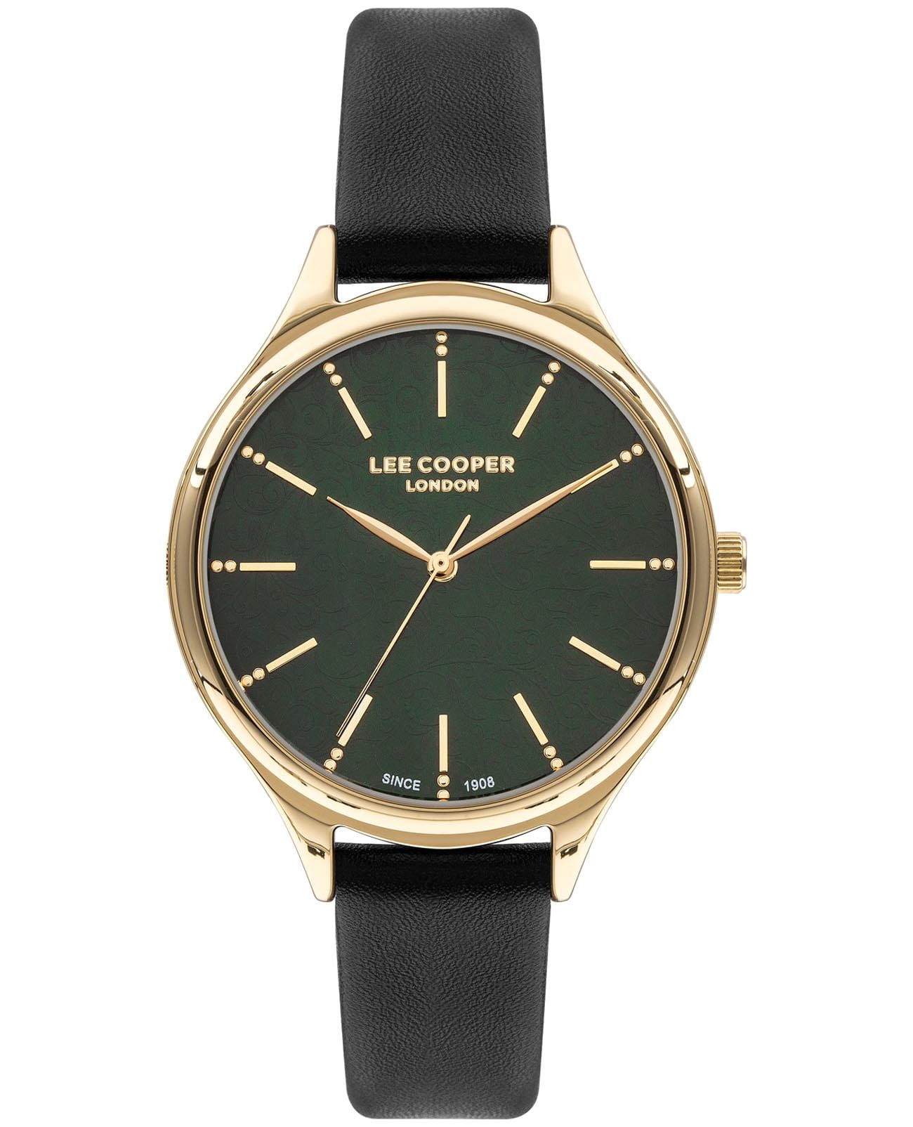 Lee Cooper Lee Cooper LC07567.177  LC07567.177 кварцевые женские часы зеленый циферблат, браслет кожаный — вид спереди