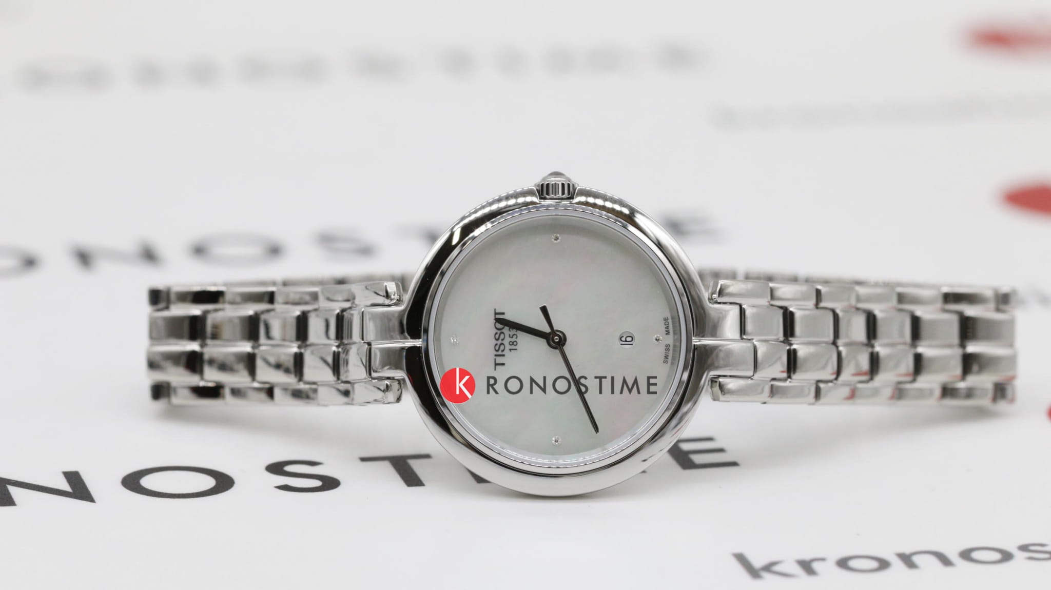 Tissot Tissot Flamingo T094.210.11.116.02 женские часы перламутровый циферблат на запястье