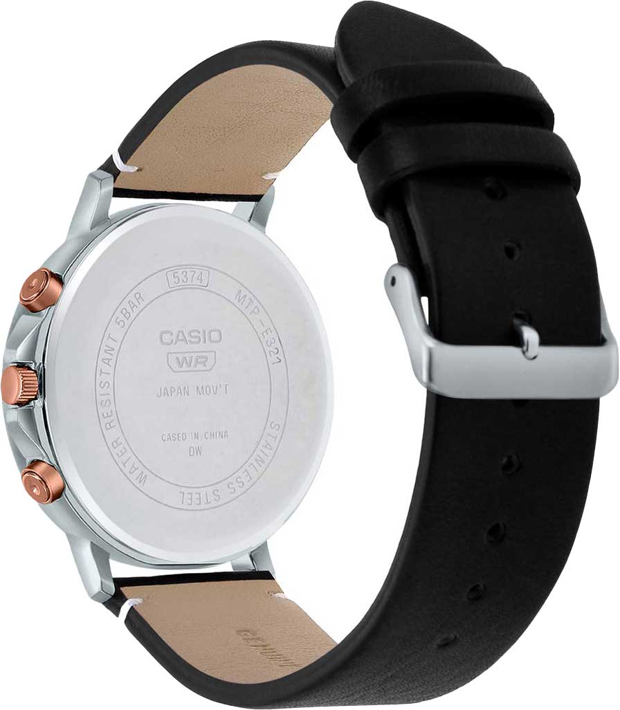 Casio Casio Collection MTP-E321L-1A, collection япония мужские часы на браслете кожаный боковой вид