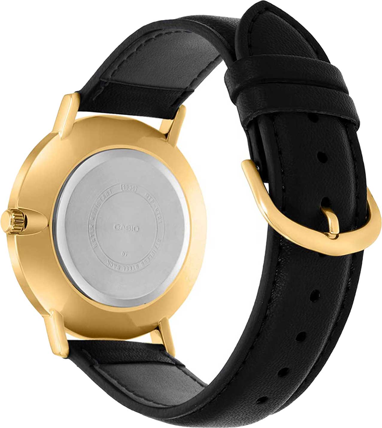 Casio Casio Collection MTP-VT01GL-1B2UDF (MTP-VT01GL-1B2), collection япония мужские часы на браслете кожаный боковой вид