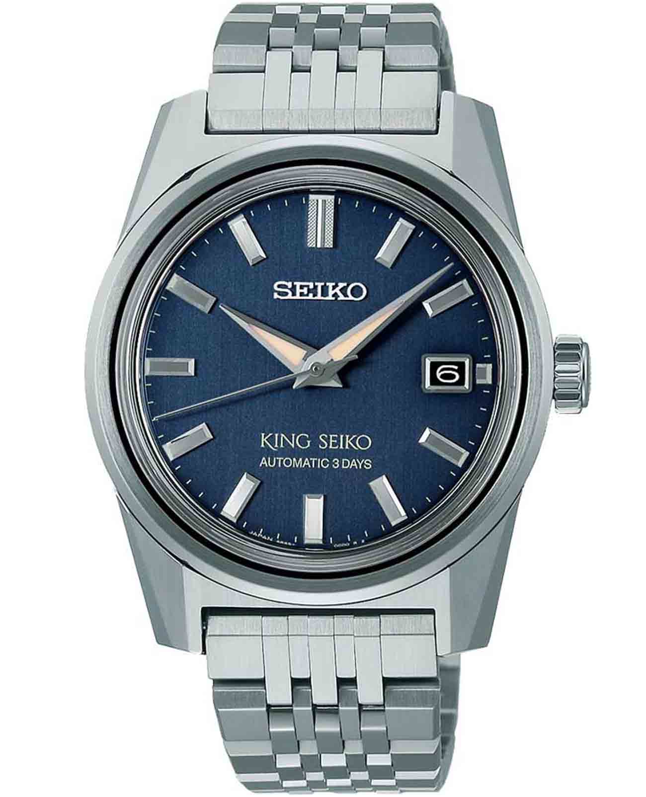 Seiko Seiko King Seiko SPB389J1  SPB389J1 механические мужские часы синий циферблат, браслет нержавеющая сталь — вид спереди