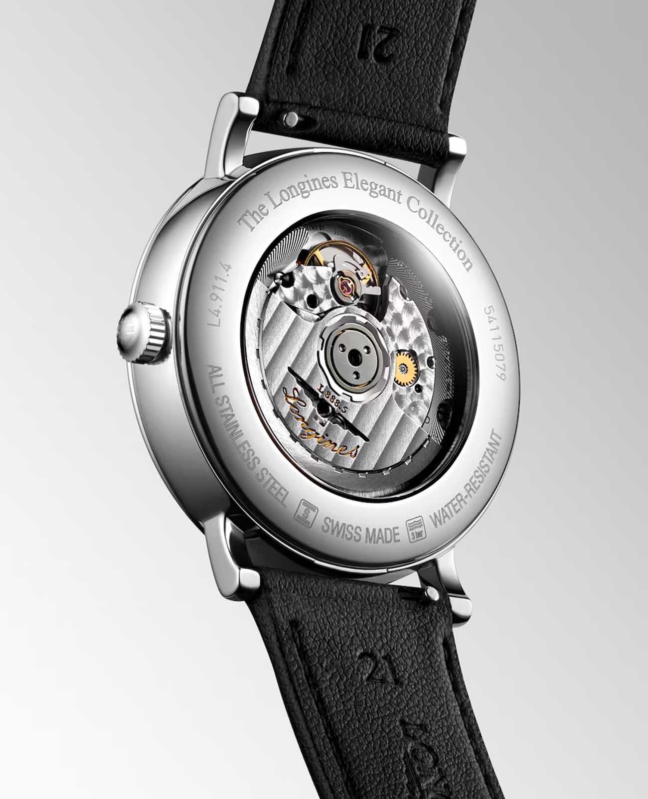 Longines Longines Elegant Collection L4.911.4.11.2, elegant collection швейцария мужские часы на браслете кожаный боковой вид