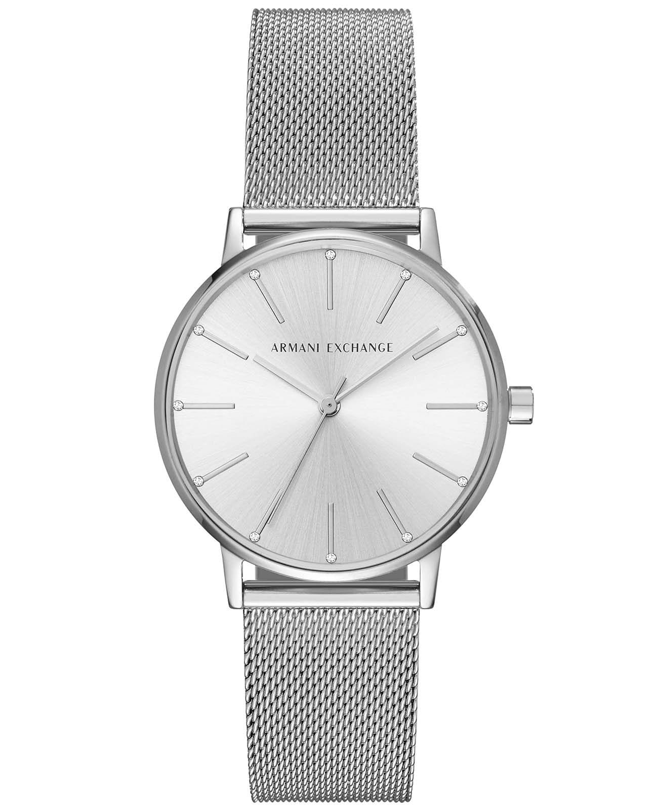 Armani Exchange Armani Exchange Lola  AX5535  AX5535 кварцевые женские часы серебристый циферблат, браслет нержавеющая сталь — вид спереди