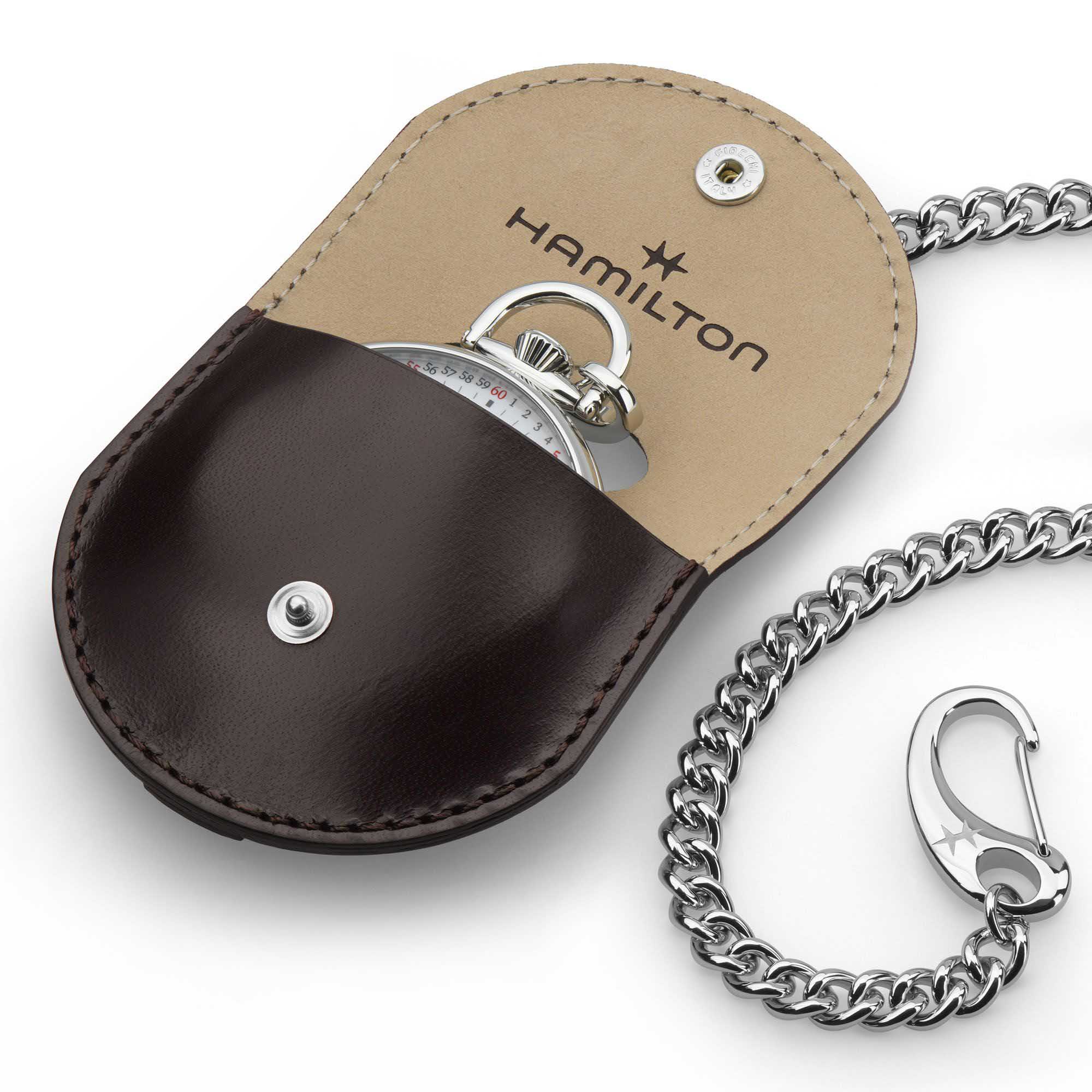 Hamilton Hamilton American Classic Railroad Pocket Watch Limited Edition H40819110  - задняя крышка сталь металл корпуса, швейцария часы