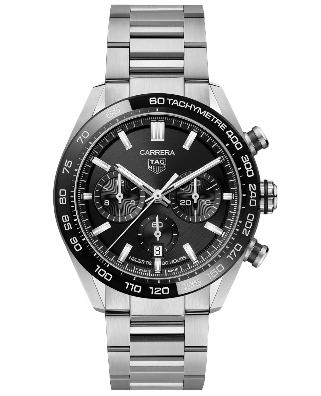 TAG Heuer TAG Heuer Carrera CBN2A1B.BA0643  CBN2A1B.BA0643 механические мужские часы черный циферблат, браслет нержавеющая сталь — вид спереди