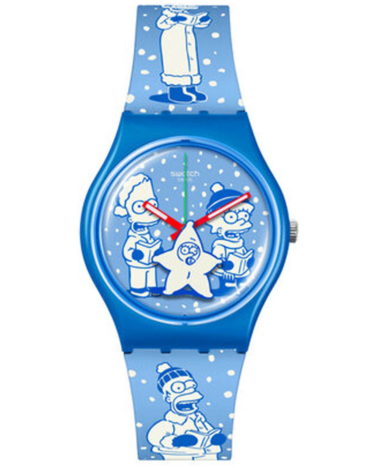 Swatch Swatch Gent Biosourced Standart SO28Z126  SO28Z126 кварцевые женские часы синий циферблат, браслет силикон — вид спереди
