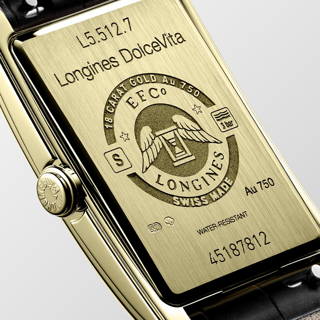 Longines Longines DolceVita L5.512.7.71.0  - задняя крышка золото корпуса, швейцария часы