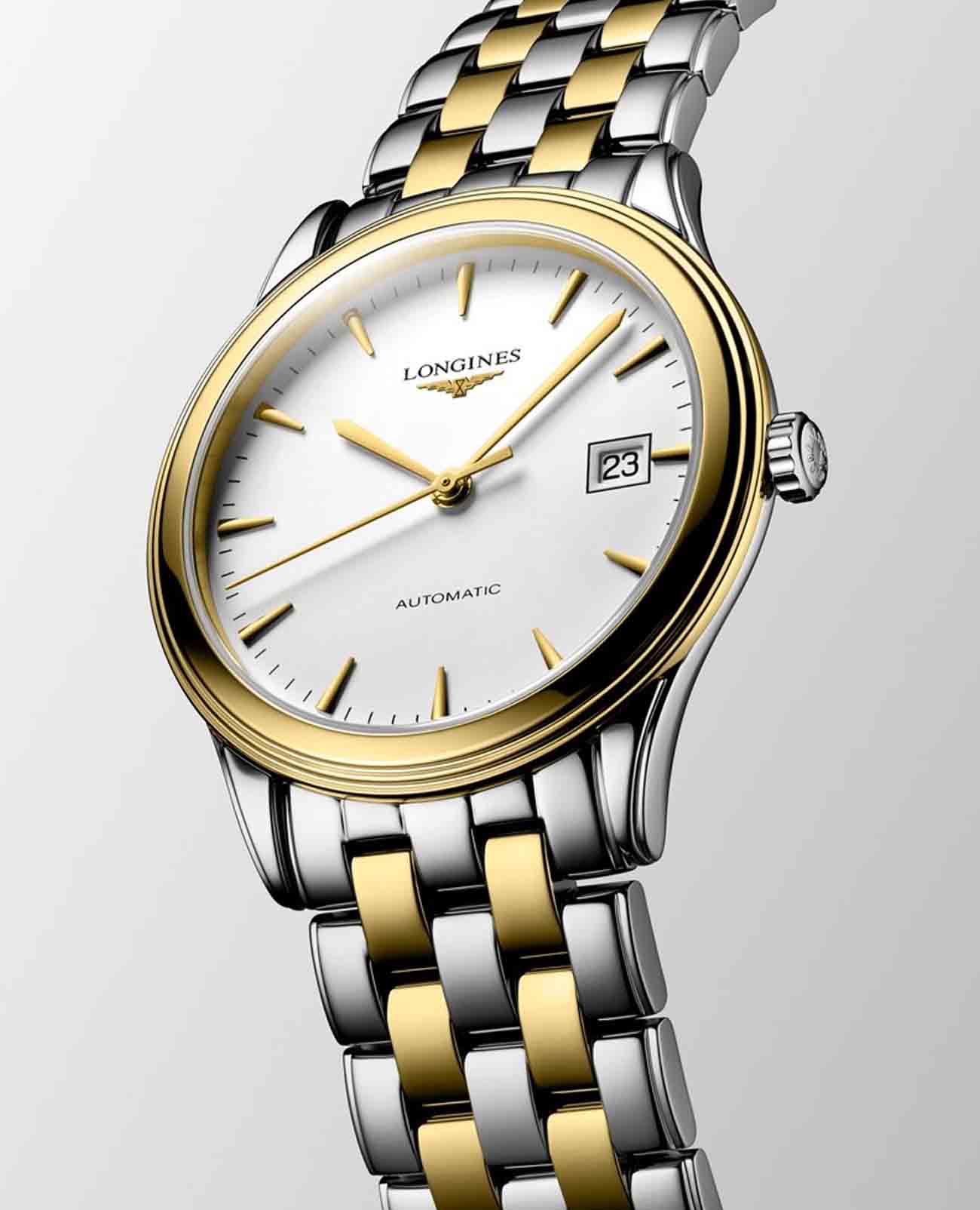 Longines Longines Flagship L4.974.3.22.7, flagship швейцария женские часы на браслете сталь c pvd покрытием боковой вид