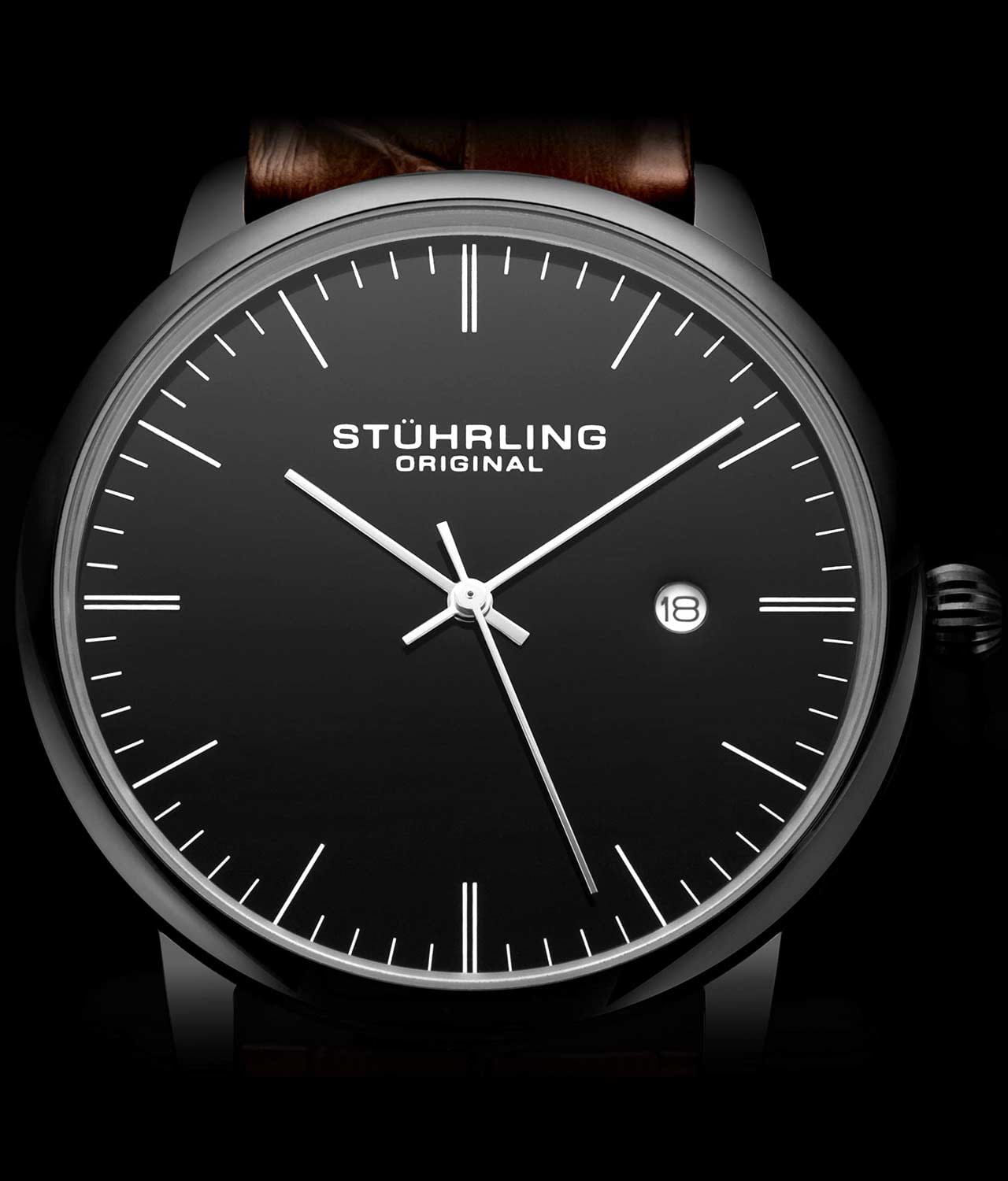 Stuhrling Stuhrling Rasa 3997.5,  сша мужские часы на браслете кожаный боковой вид