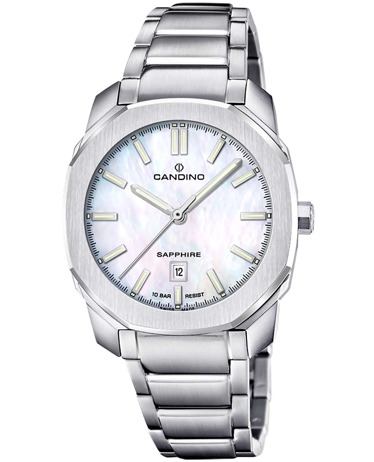 Candino Candino Lady Elegance Date C4778/7  C4778/7 кварцевые женские часы перламутровый циферблат, браслет нержавеющая сталь — вид спереди