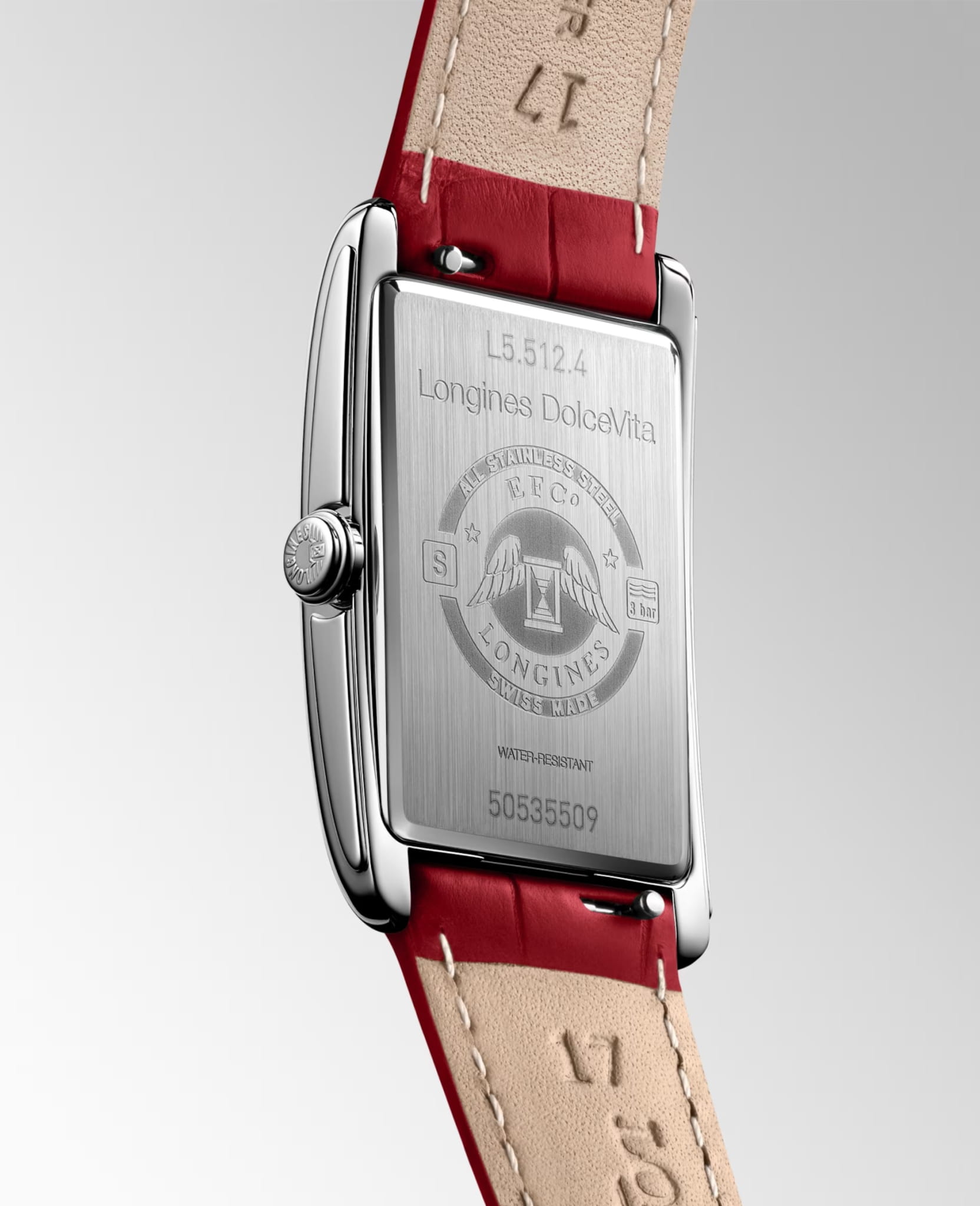 Longines Longines DolceVita L5.512.4.91.2, dolcevita швейцария женские часы на браслете кожаный боковой вид