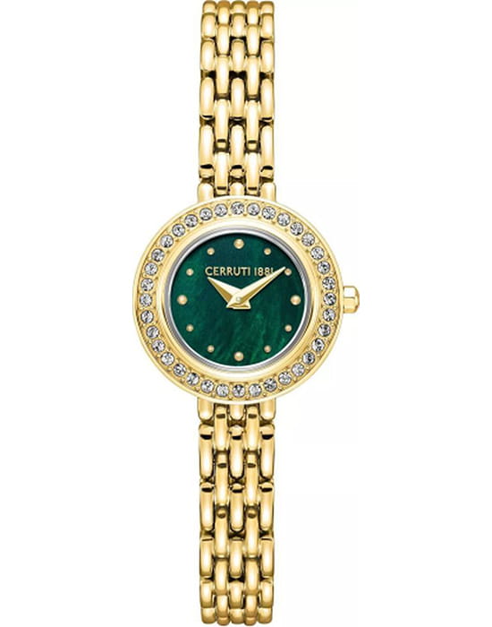 Cerruti 1881 Cerruti 1881 Matera CIWLG0073003  CIWLG0073003 кварцевые женские часы зеленый циферблат, браслет нержавеющая сталь с ip-покрытием — вид спереди