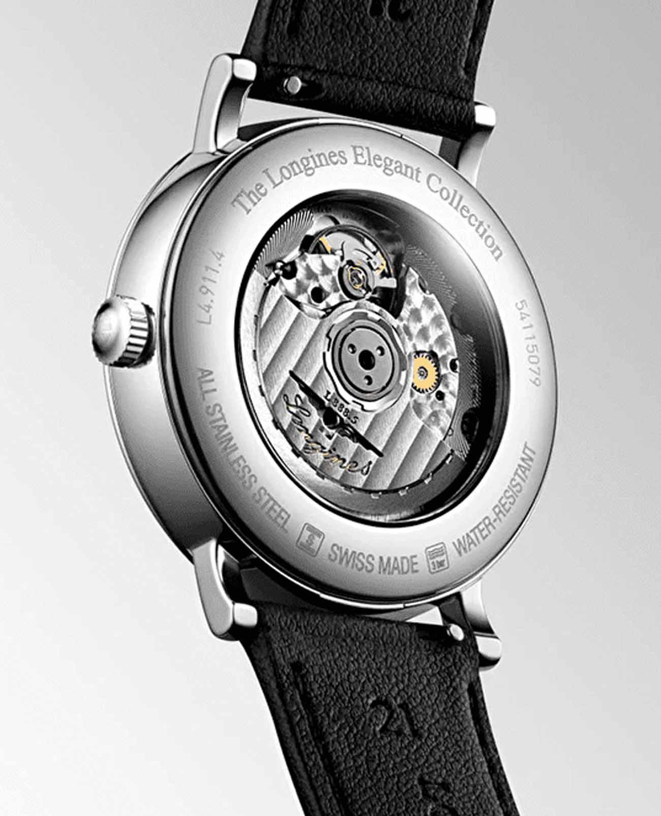 Longines Longines Elegant Collection L4.911.4.77.2, elegant collection швейцария мужские часы на браслете кожаный боковой вид