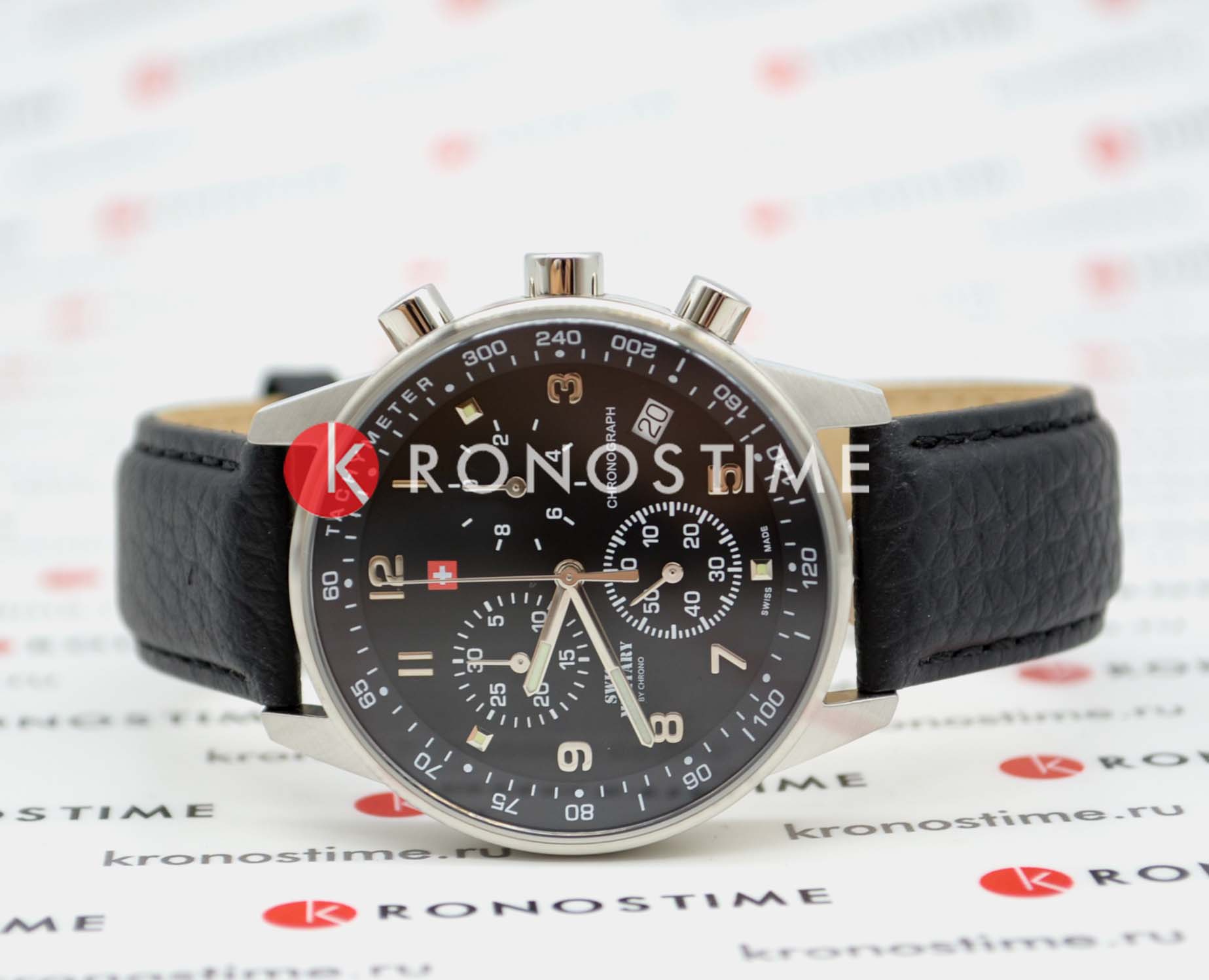 Swiss Military by Chrono Swiss Military by Chrono SM34012.05,  швейцария мужские часы на браслете кожаный боковой вид
